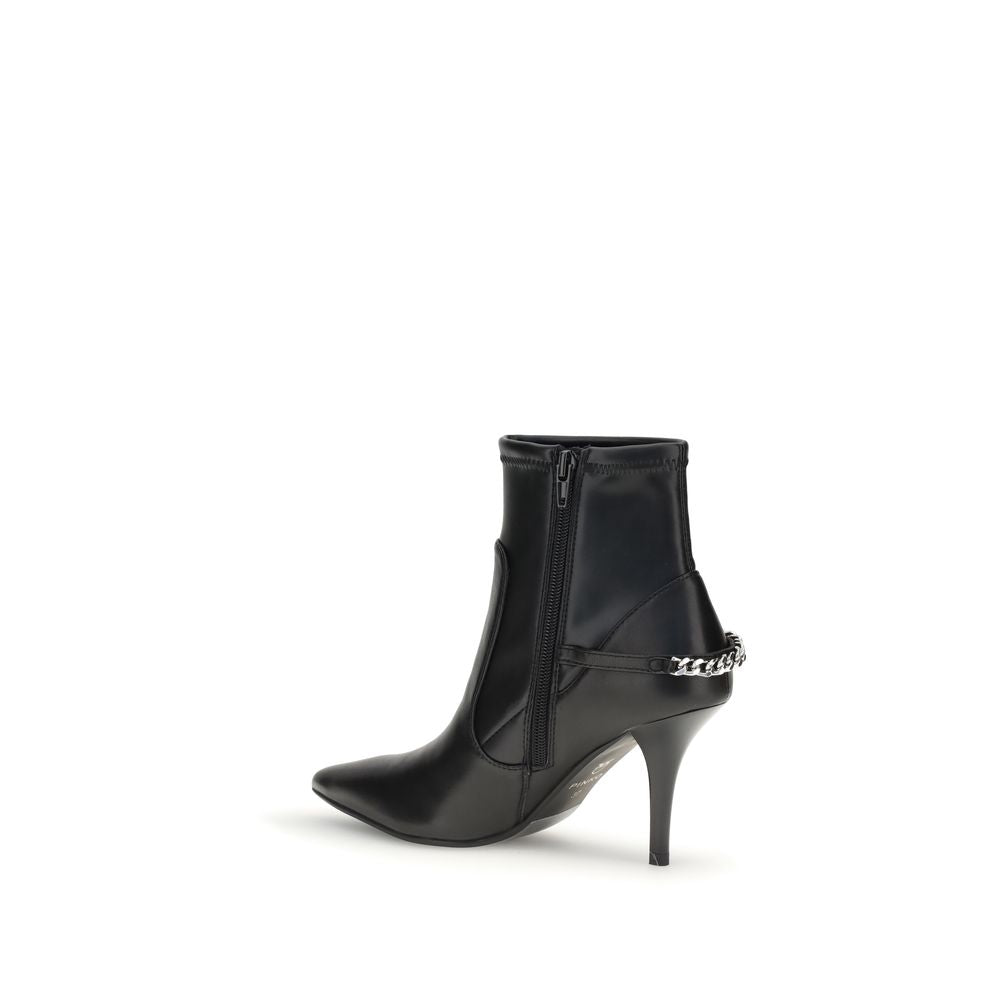 Black Calf Leather Bos Taurus Ankle Boots - ventzia