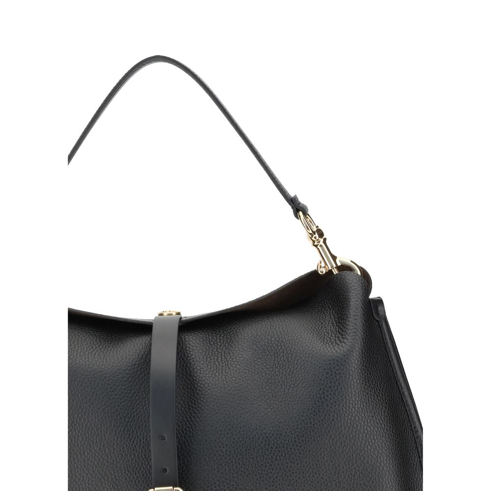 Black Calf Leather Bos Taurus Shoulder Bag - ventzia