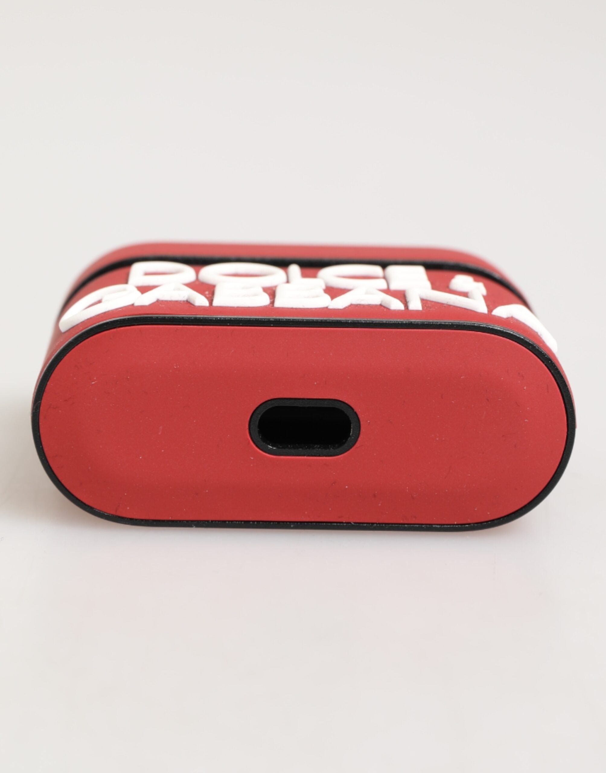 Red White Silicone Embossed Logo Accessory Airpods Case - ventzia