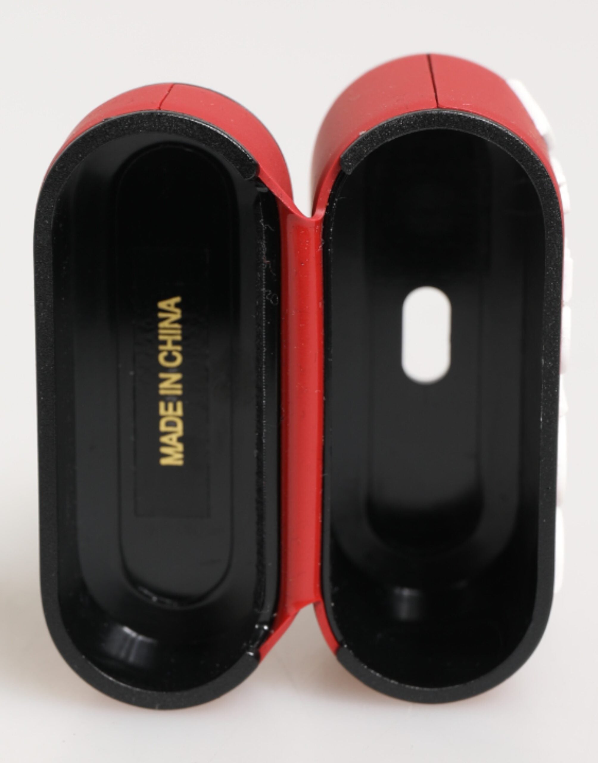 Red White Silicone Embossed Logo Accessory Airpods Case - ventzia