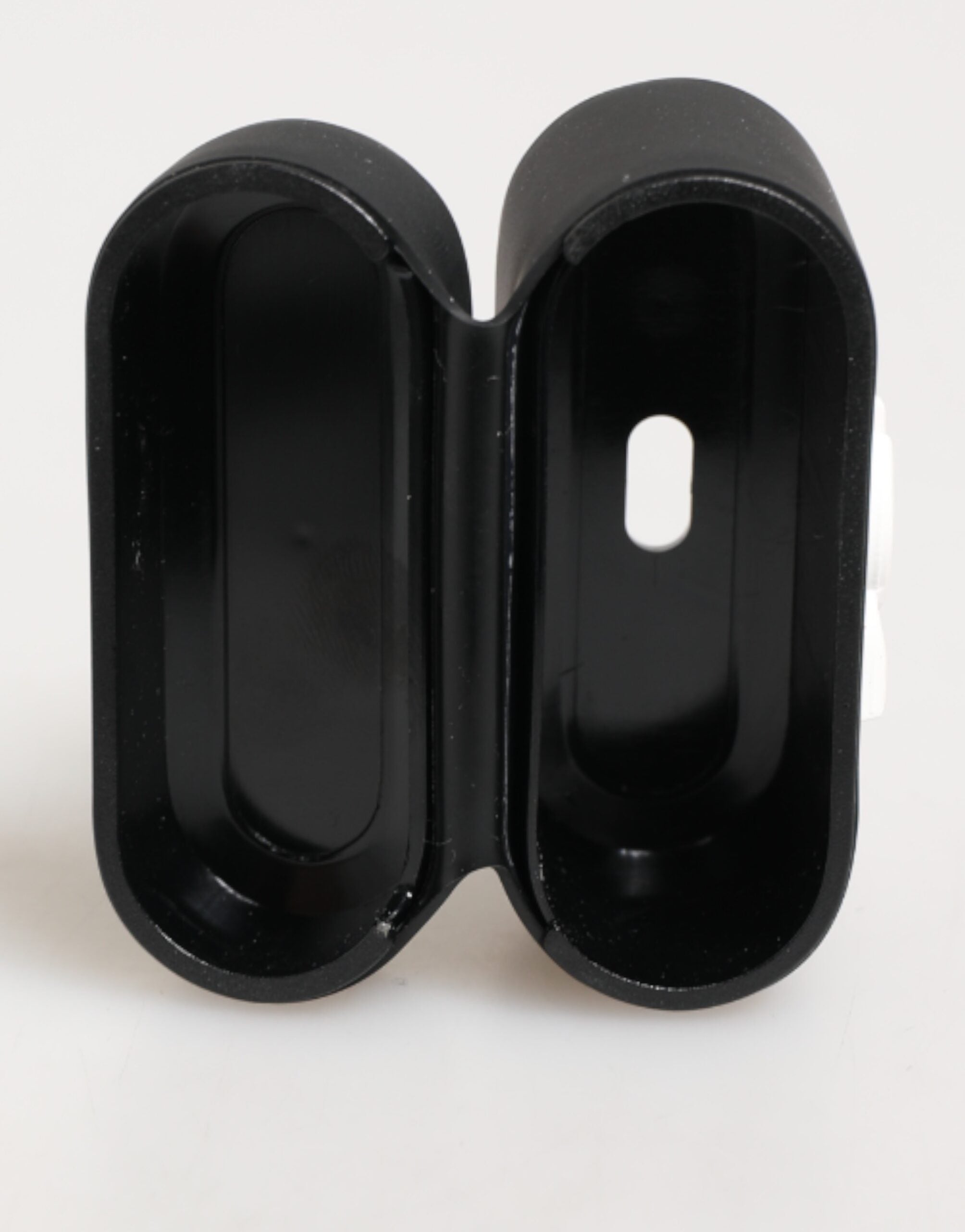 Black White Rubber Embossed Logo Accessory Airpods Case - ventzia
