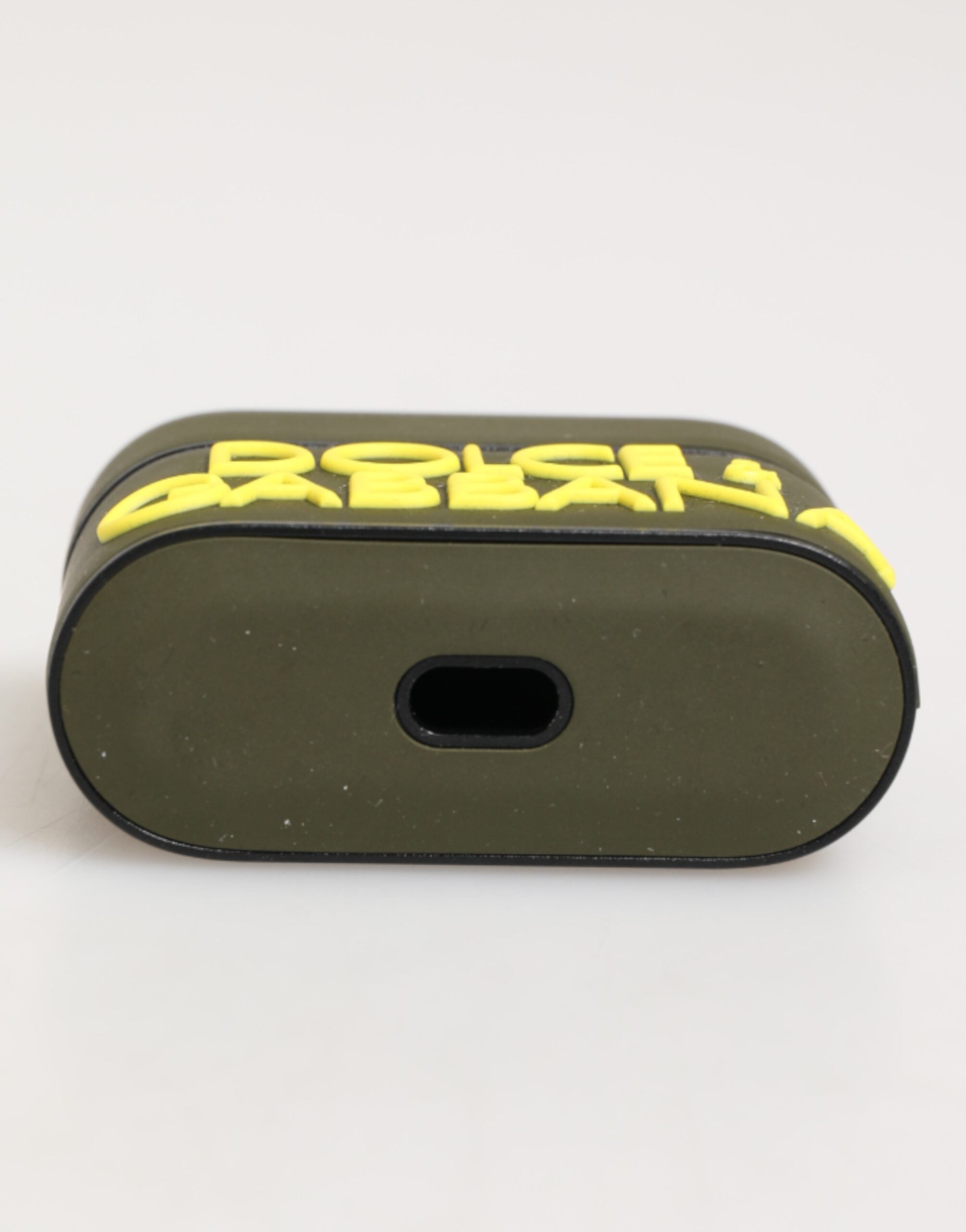 Army Green Rubber Logo Embossed Accessory Airpods Case - ventzia