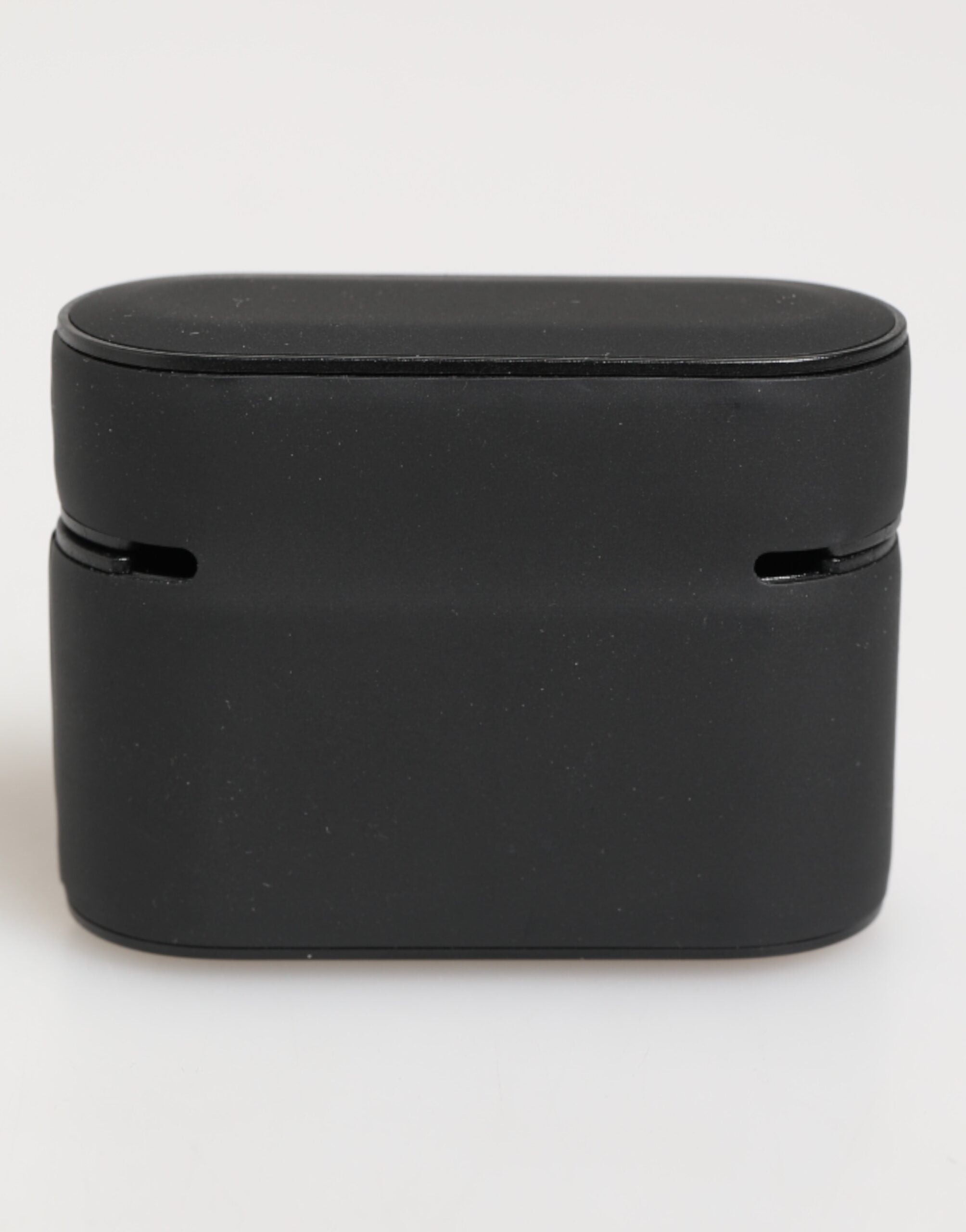 Black Orange Rubber Logo Embossed Accessory Airpods Case - ventzia