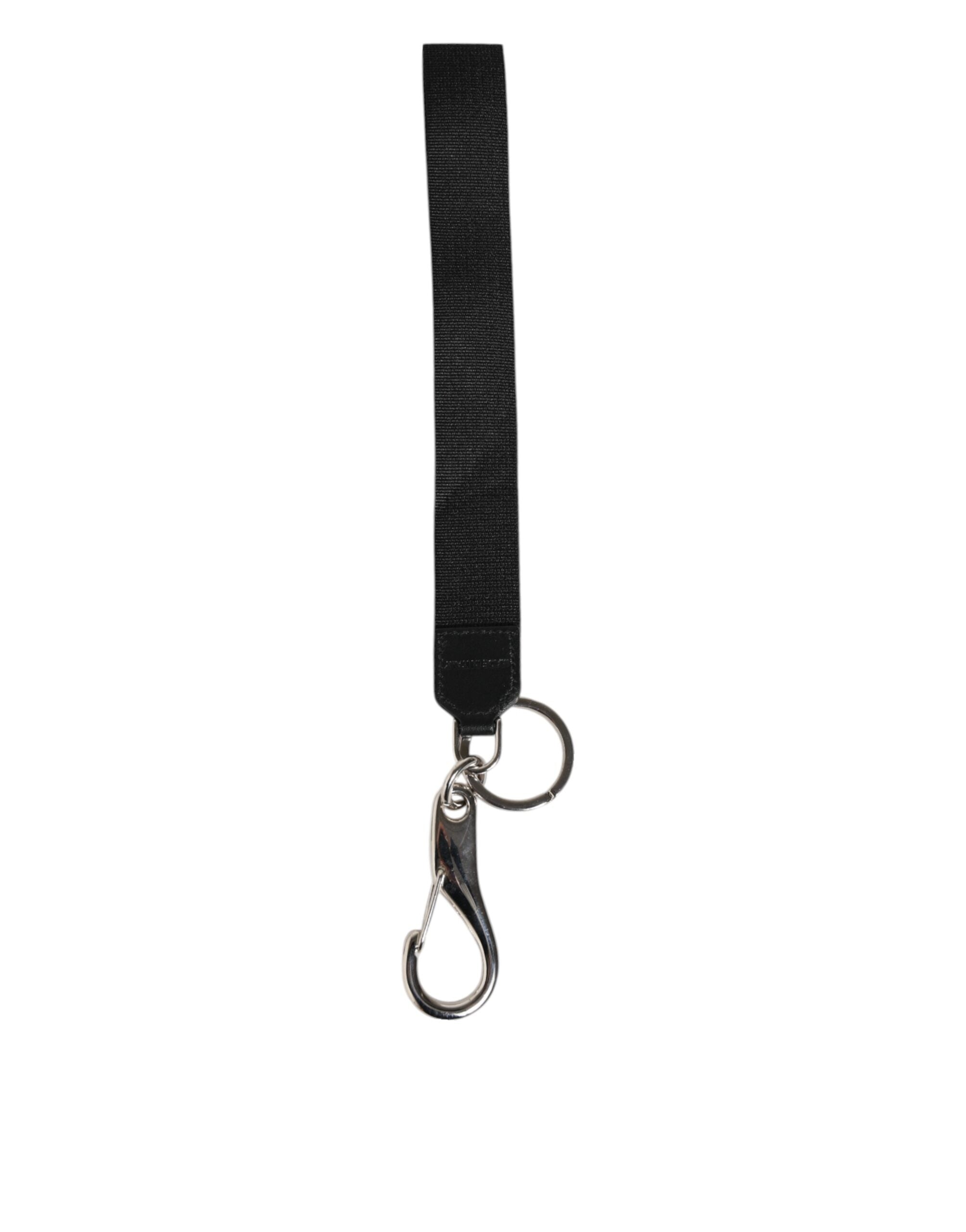 Black Silver Nylon DG Crown Men's Holder Keychain Keyring - ventzia