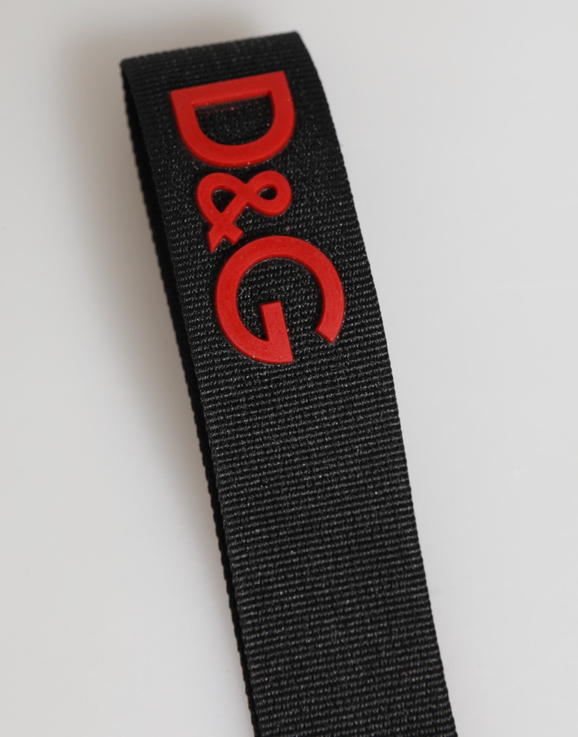 Black Red Logo Polyester Brass Holder Keychain Keyring - ventzia
