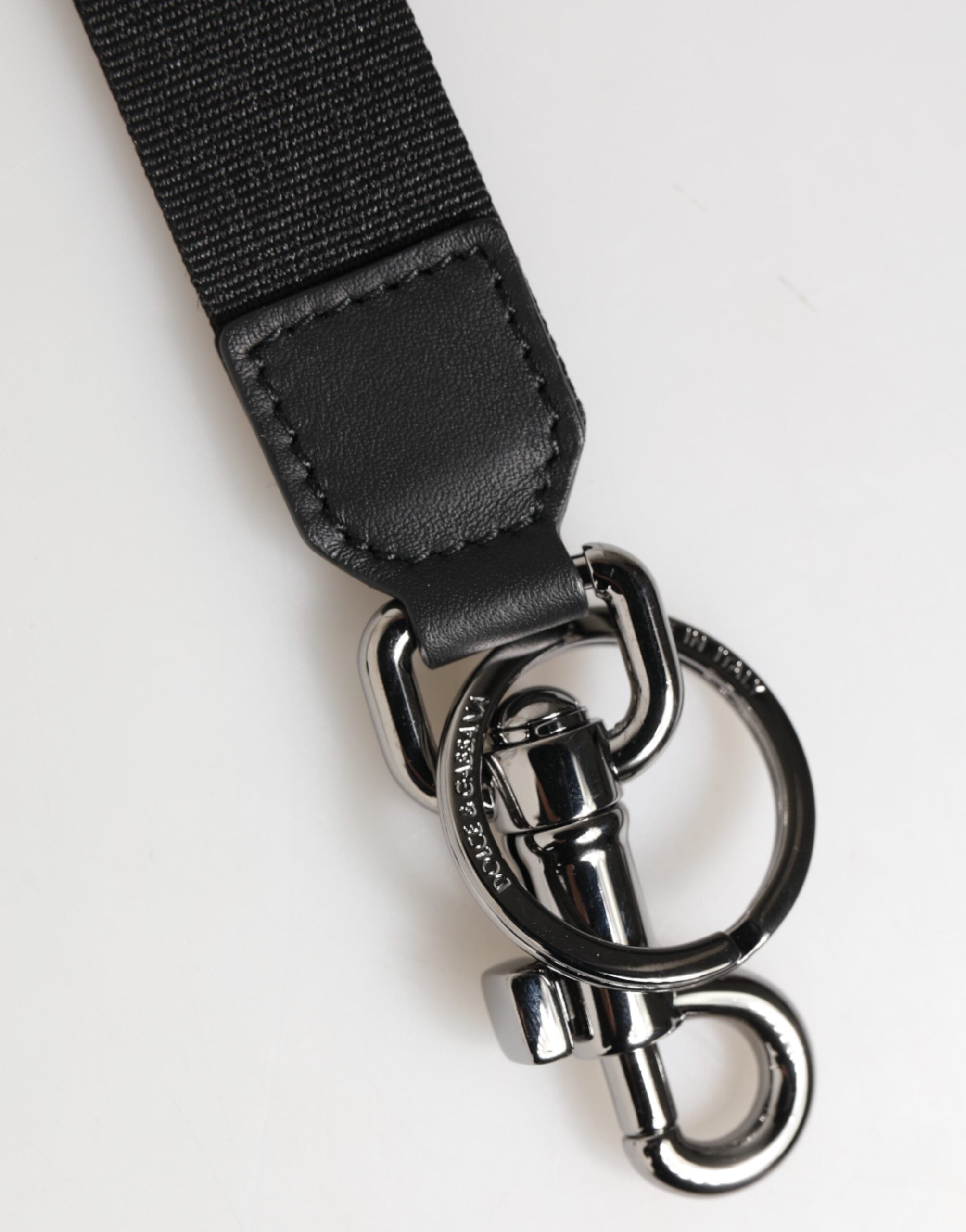 Black Blue DG Logo Polyester Brass Holder Keychain Keyring - ventzia
