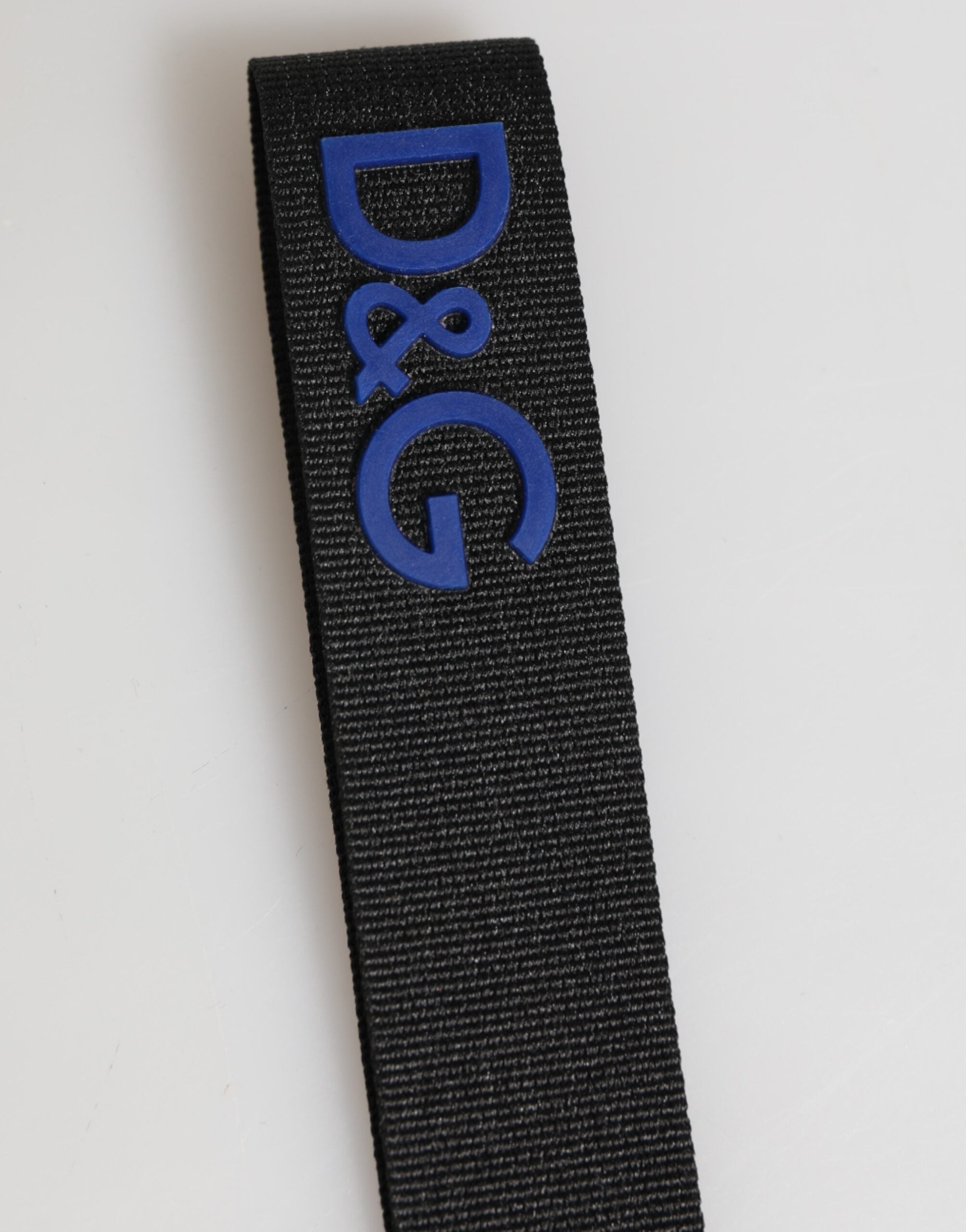 Black Blue DG Logo Polyester Brass Holder Keychain Keyring - ventzia