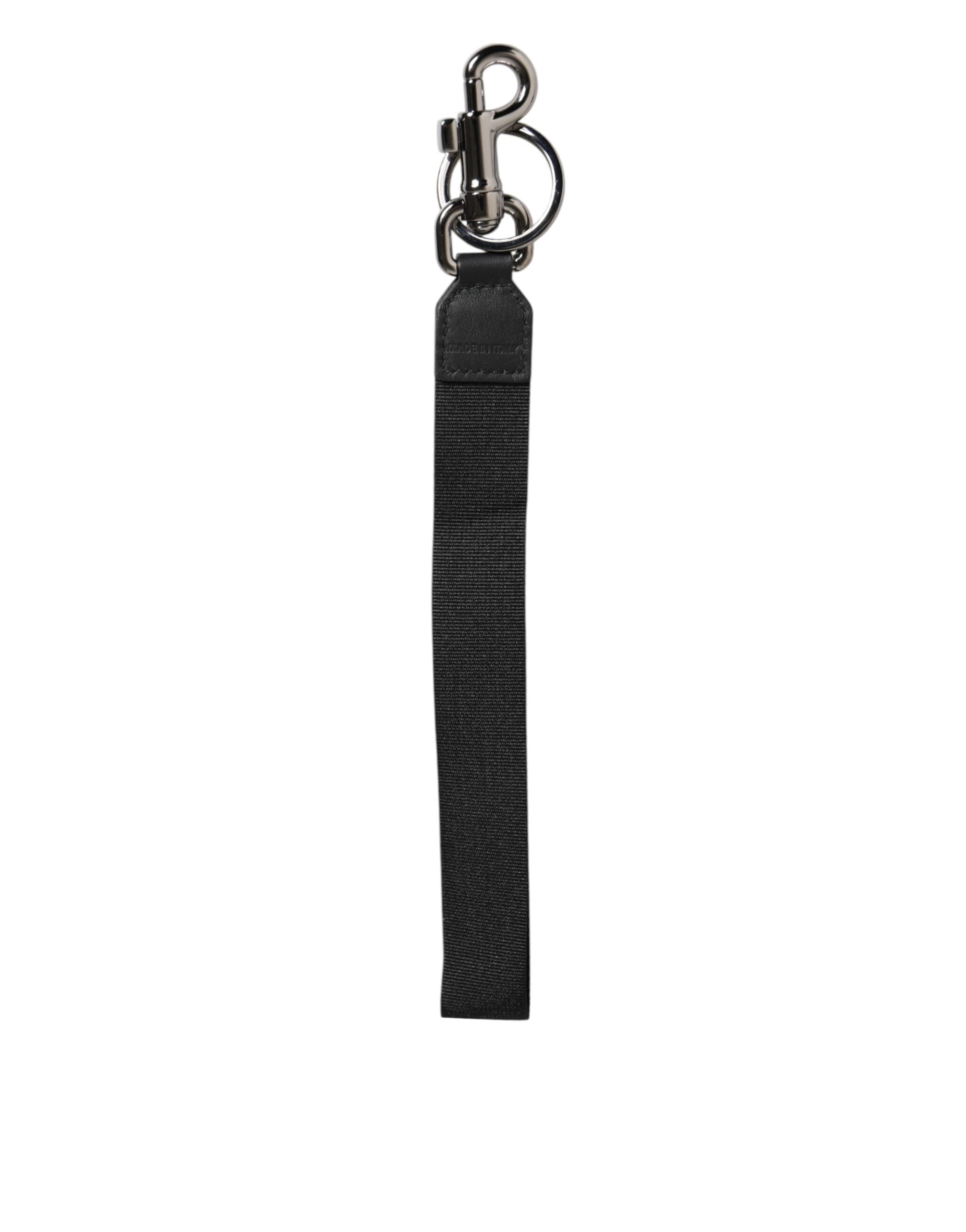 Black Blue DG Logo Polyester Brass Holder Keychain Keyring - ventzia