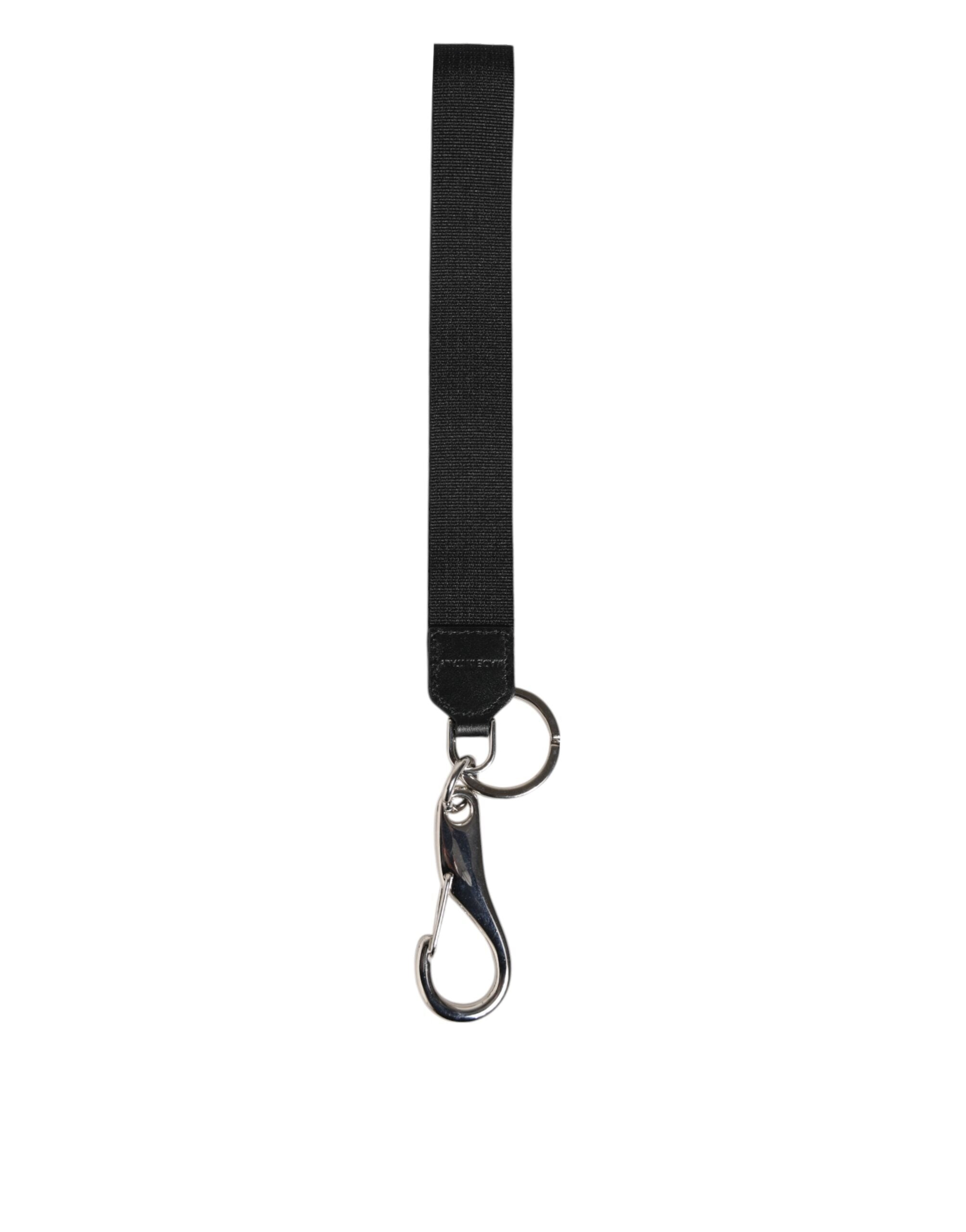 Black Burgundy Nylon DG Logo Crown Holder Keychain Keyring - ventzia