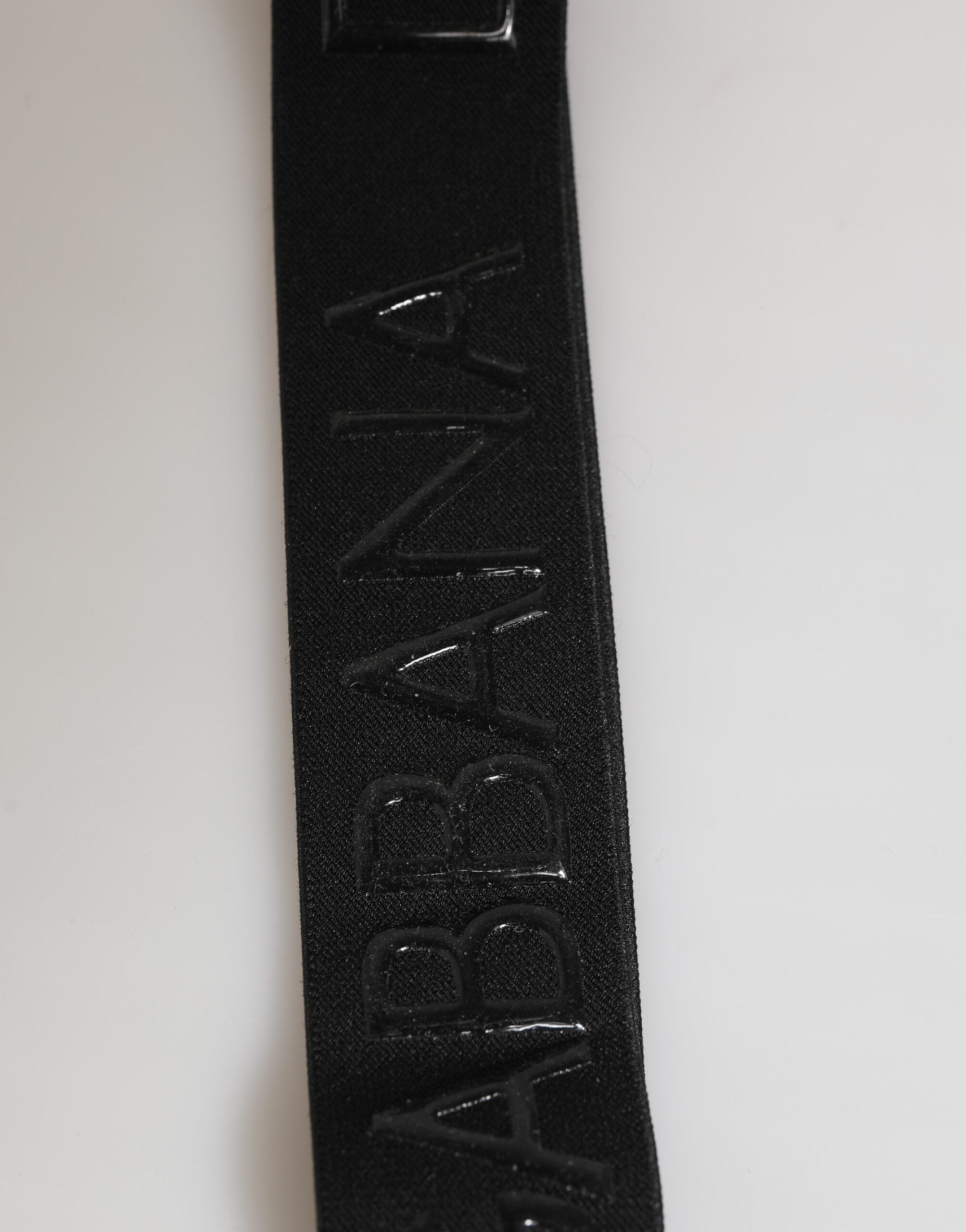 Black Polyester Stretch Rubberised DG Logo Men Keychain - ventzia