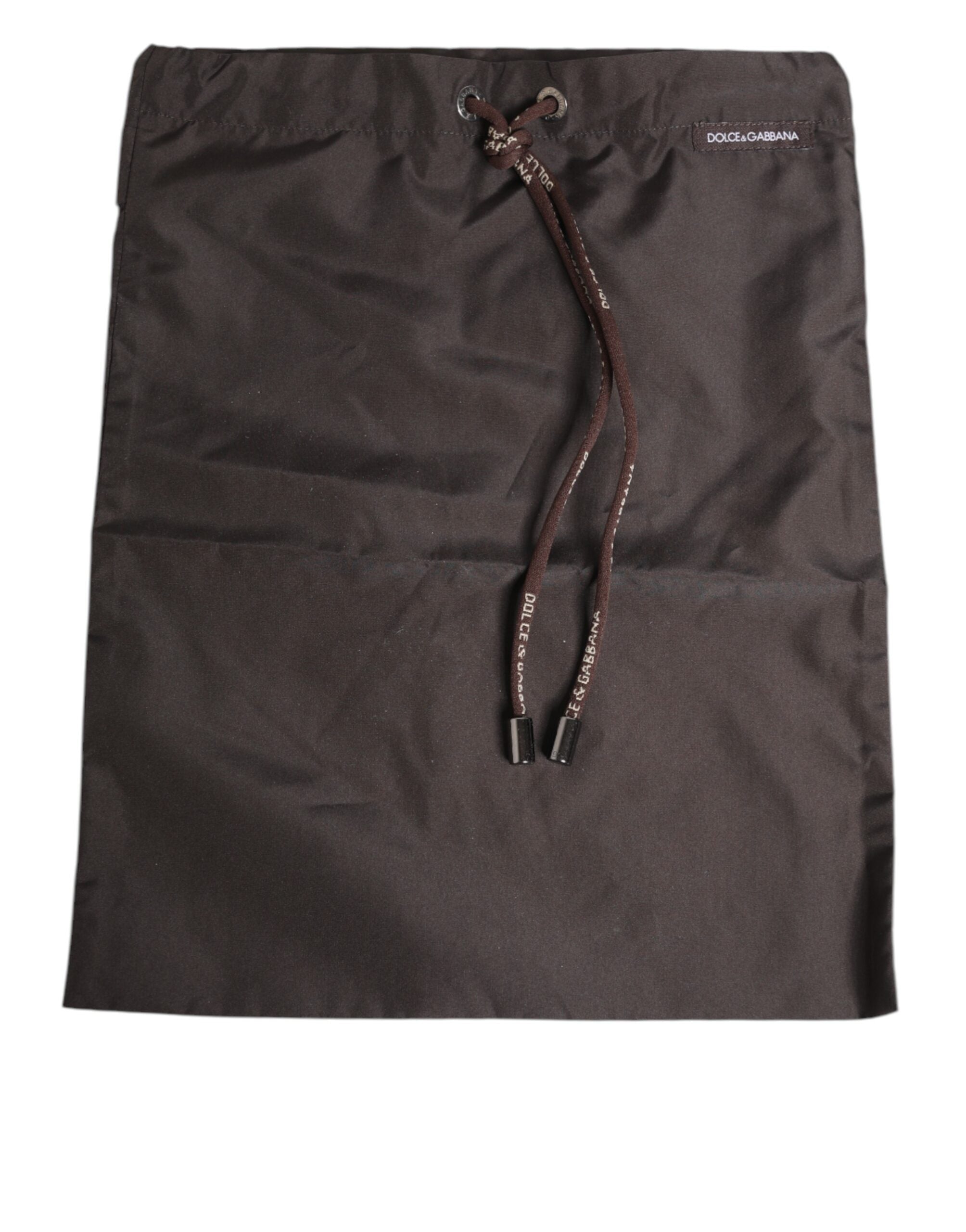 Brown Polyester Logo Elastic Waistband Swimwear - ventzia