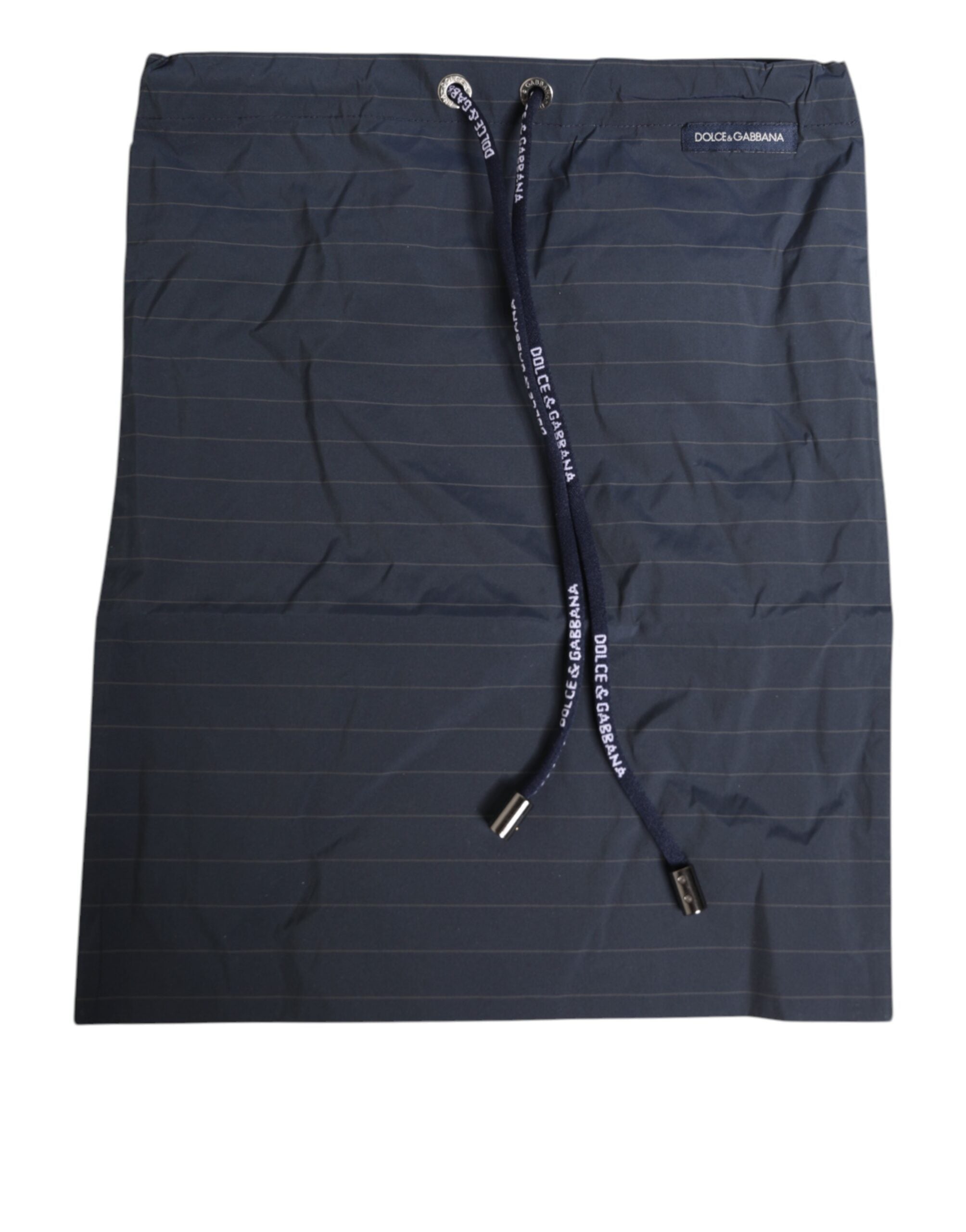 Navy Blue Polyester Pinstripe Men Shorts Swimwear - ventzia