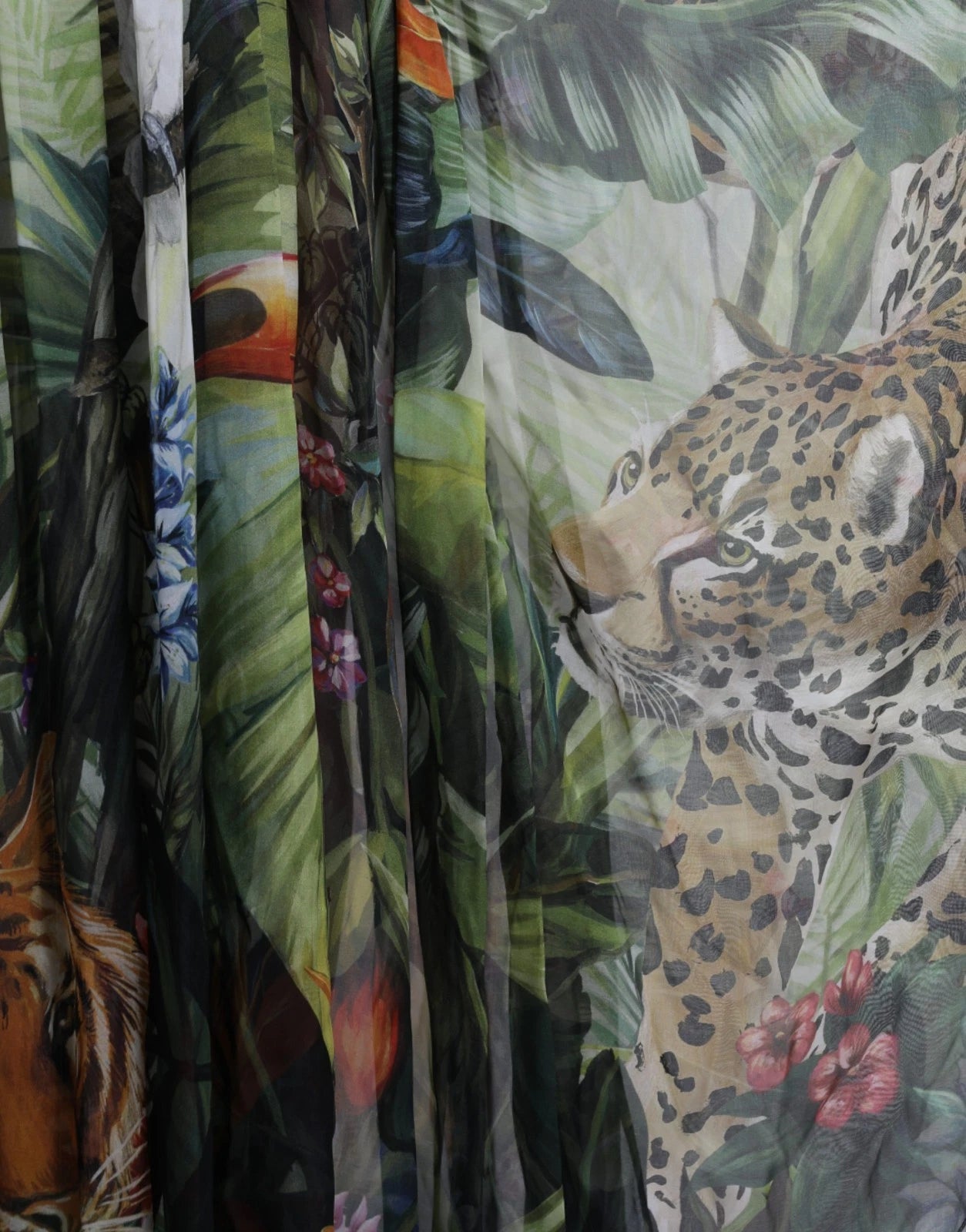 Multicolor Silk Jungle Print Women Maxi Dress - ventzia