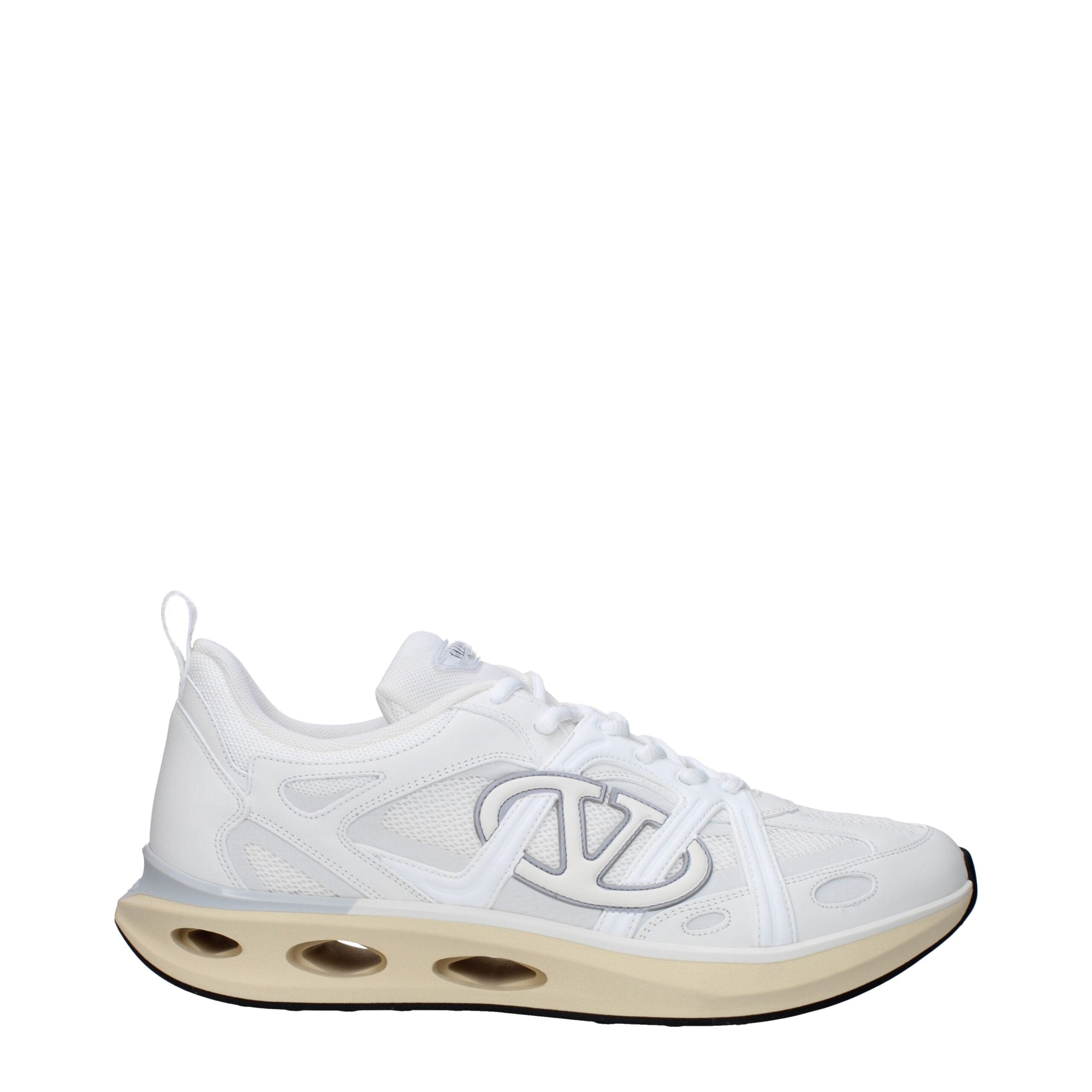 White Fabric Athletic Sneakers - ventzia