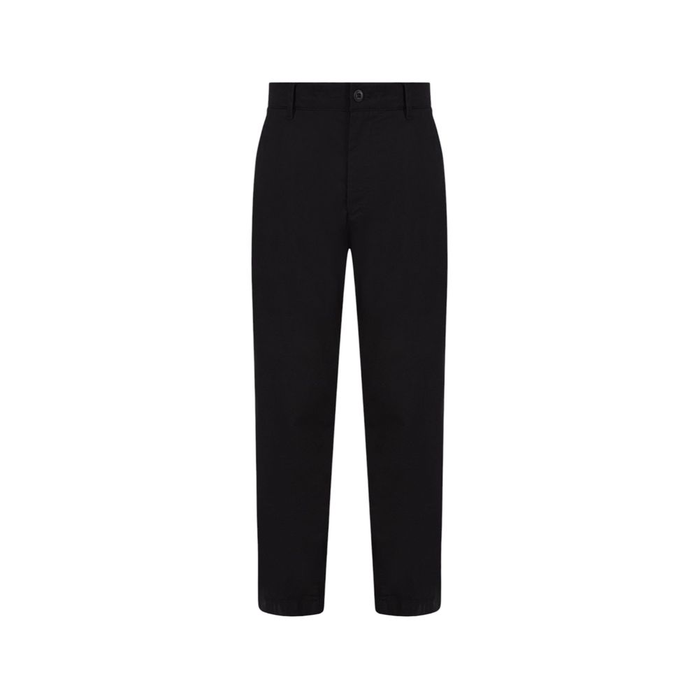 Black Recycled Cotton Chino Pants - ventzia