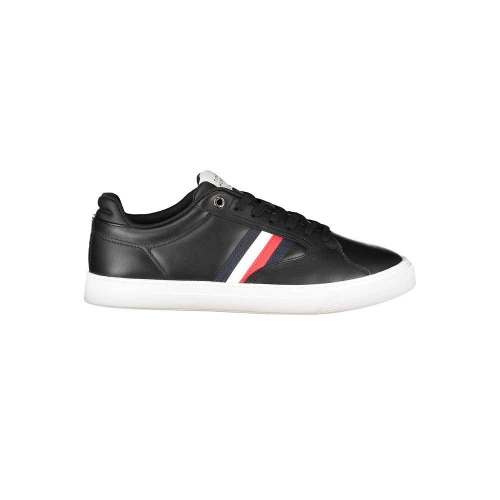 Black Polyester Men Sneaker - ventzia