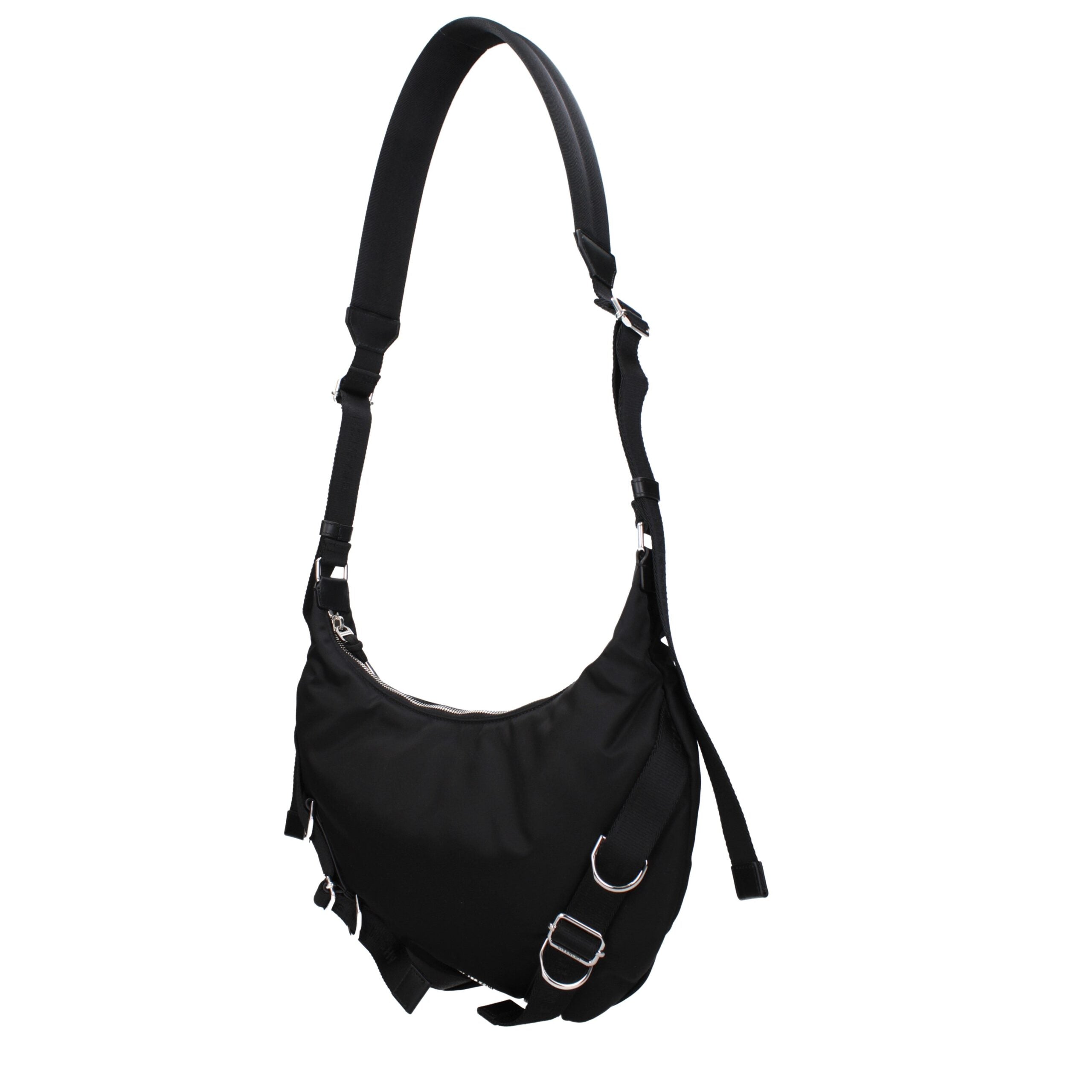 Black Nylon Crossbody Bag - ventzia