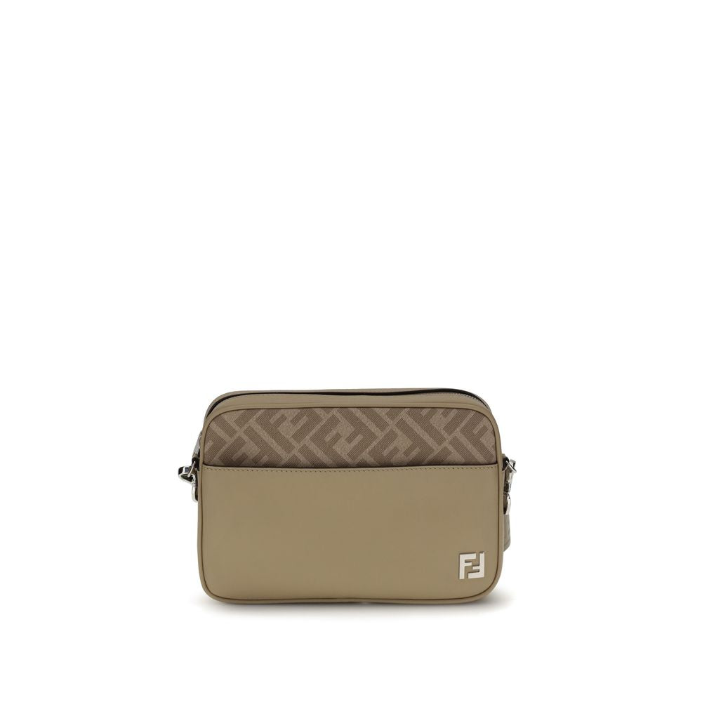 Beige Leather Shoulder Bag - ventzia