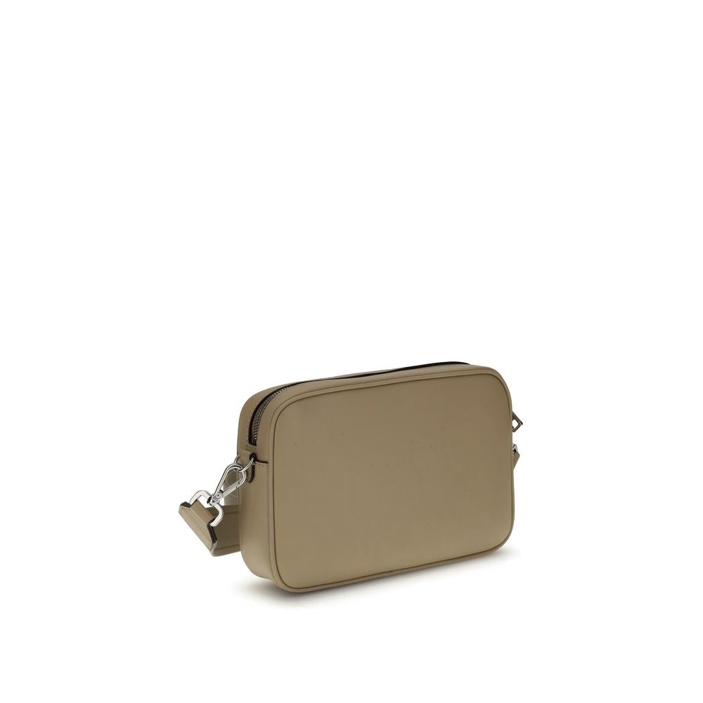 Beige Leather Shoulder Bag - ventzia