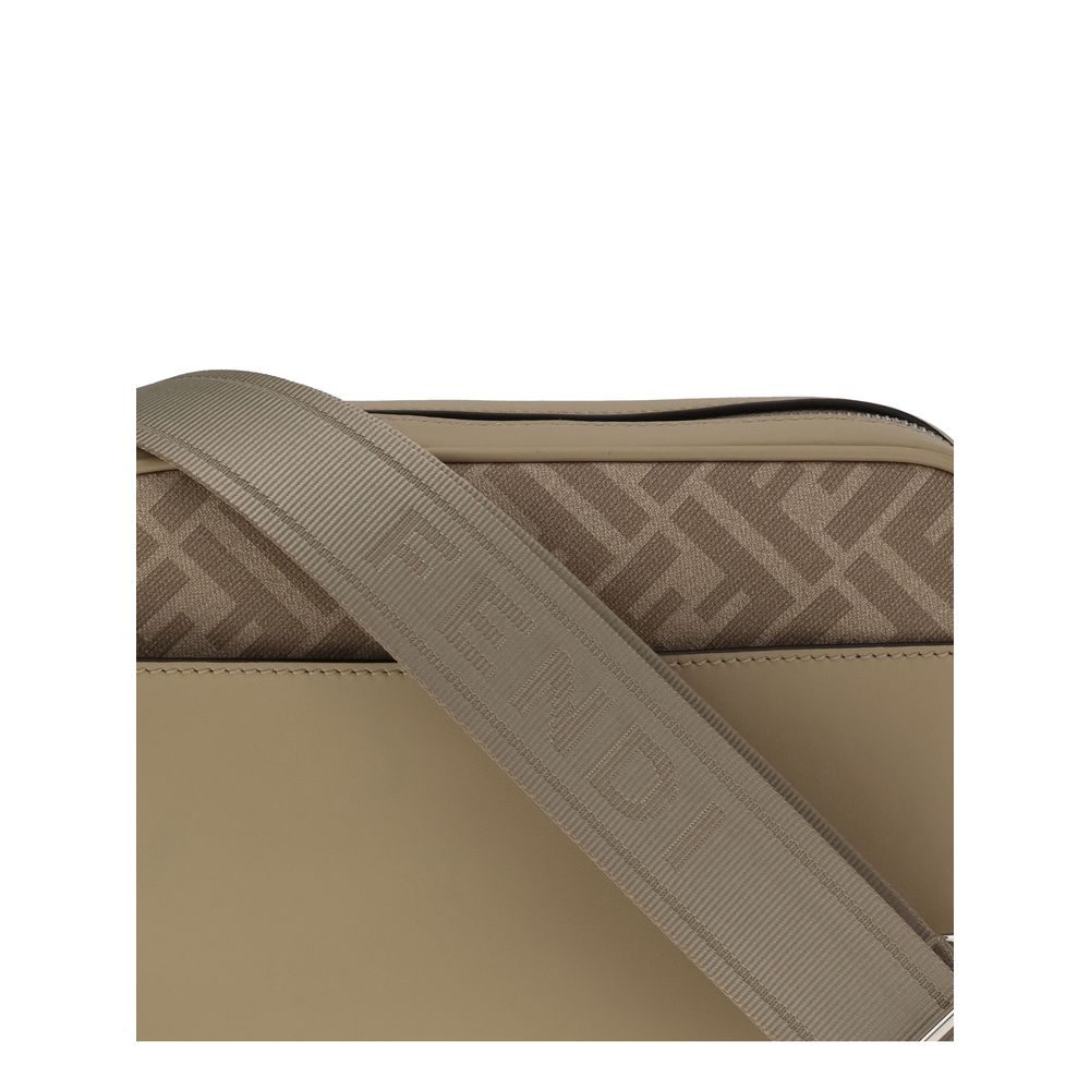 Beige Leather Shoulder Bag - ventzia