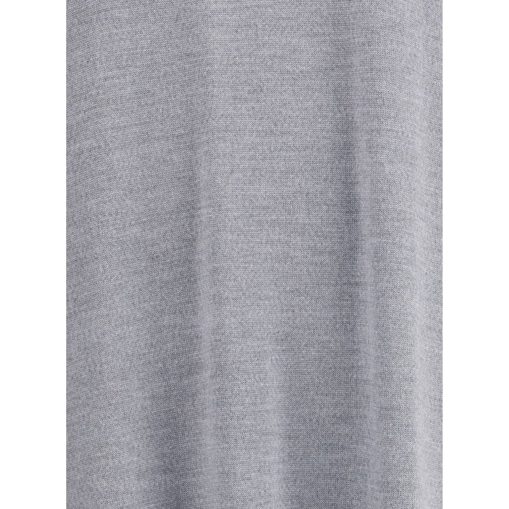 Gray Wool Casual Dress - ventzia