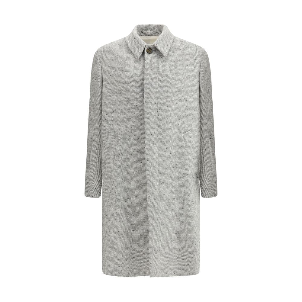 Gray Fleece Wool Coat - ventzia