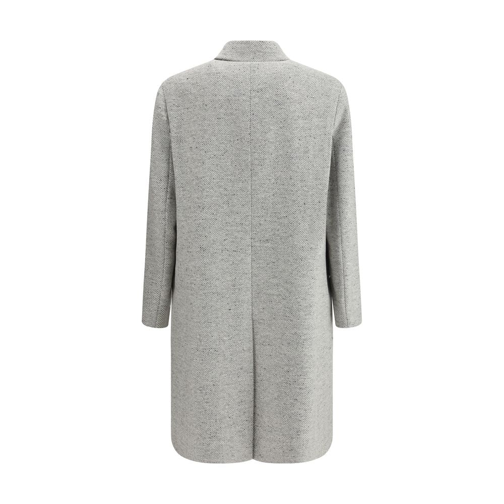 Gray Fleece Wool Coat - ventzia