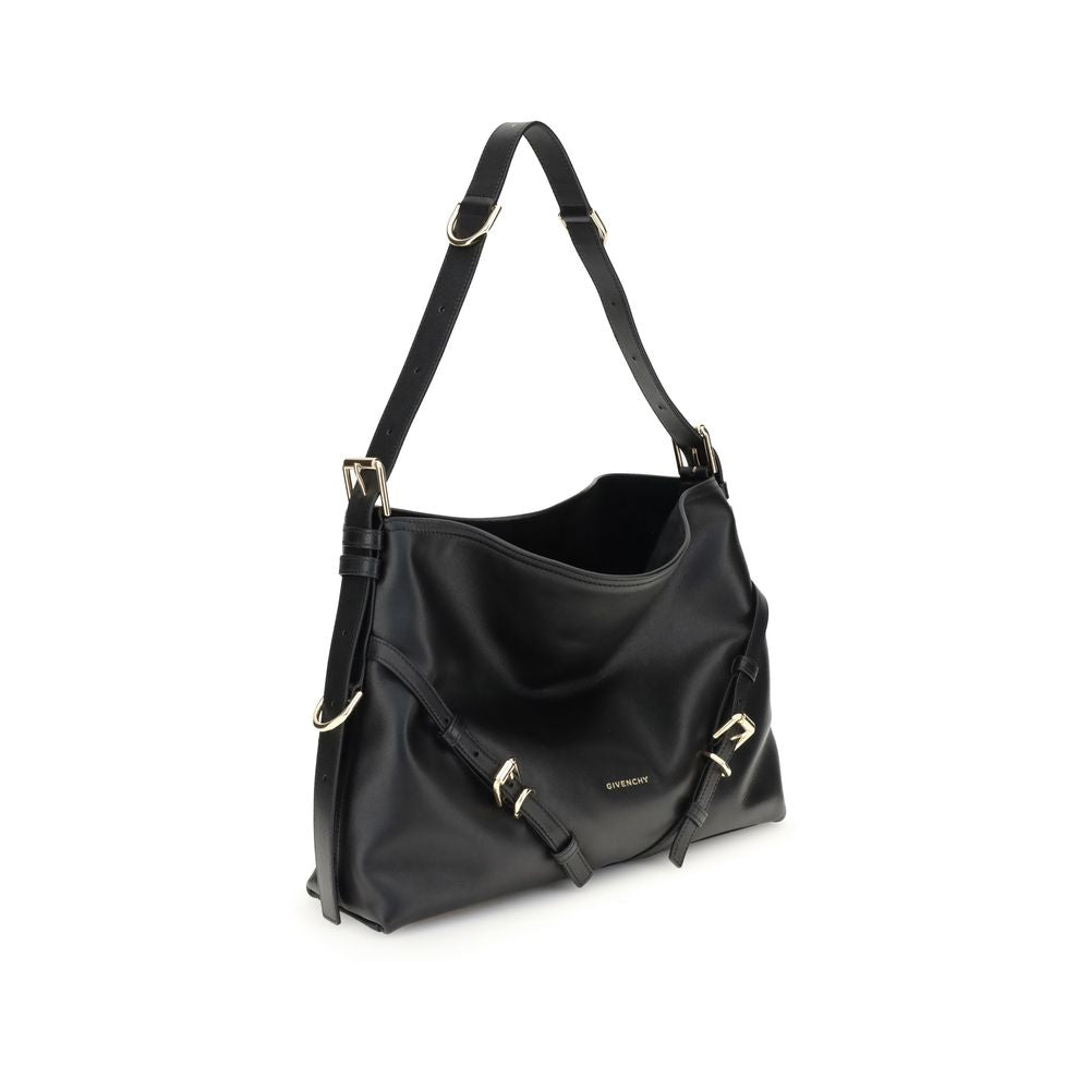 Black Calf Leather Bos Taurus Shoulder Bag - ventzia