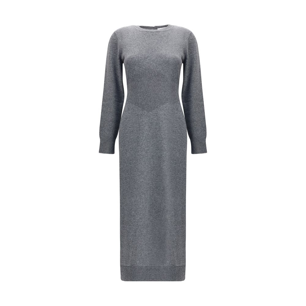 Gray Cashmere Casual Dress - ventzia