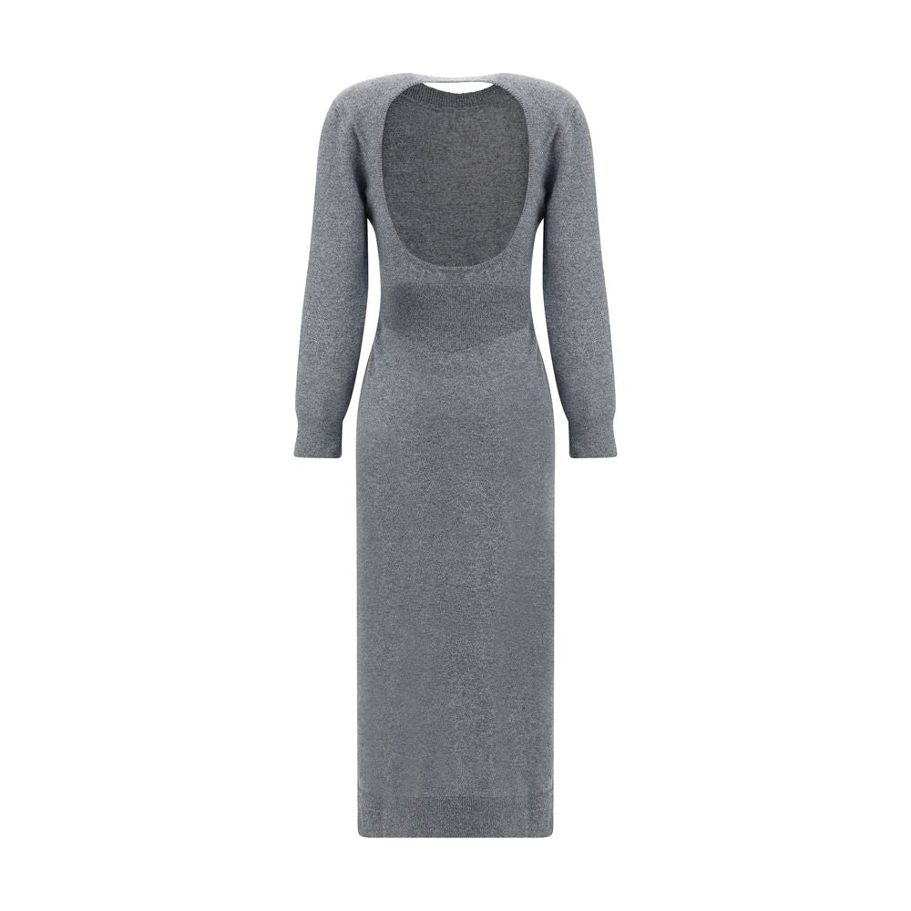 Gray Cashmere Casual Dress - ventzia