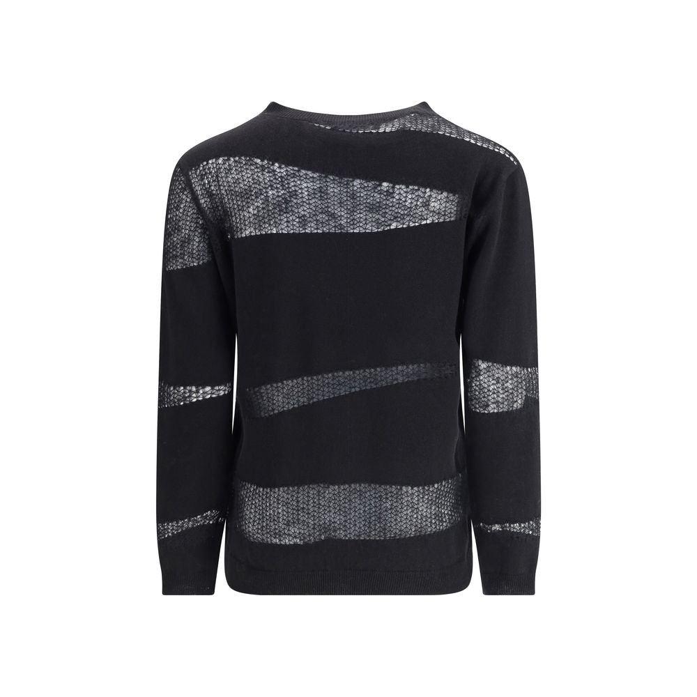 Black Fleece Wool Cashmere Sweater - ventzia