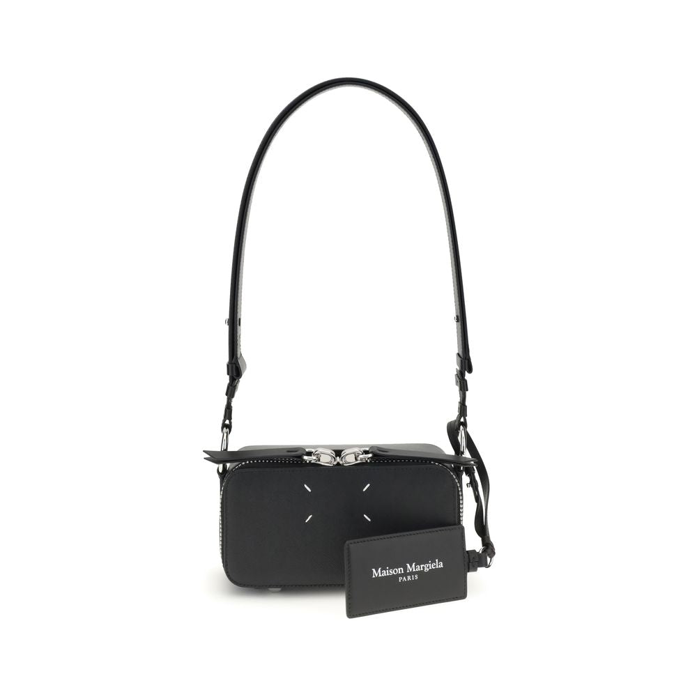 Black Calf Leather Bos Taurus Shoulder Bag - ventzia