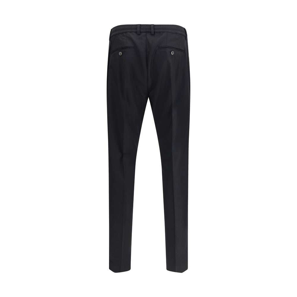 Black Fleece Wool Dress Pants - ventzia