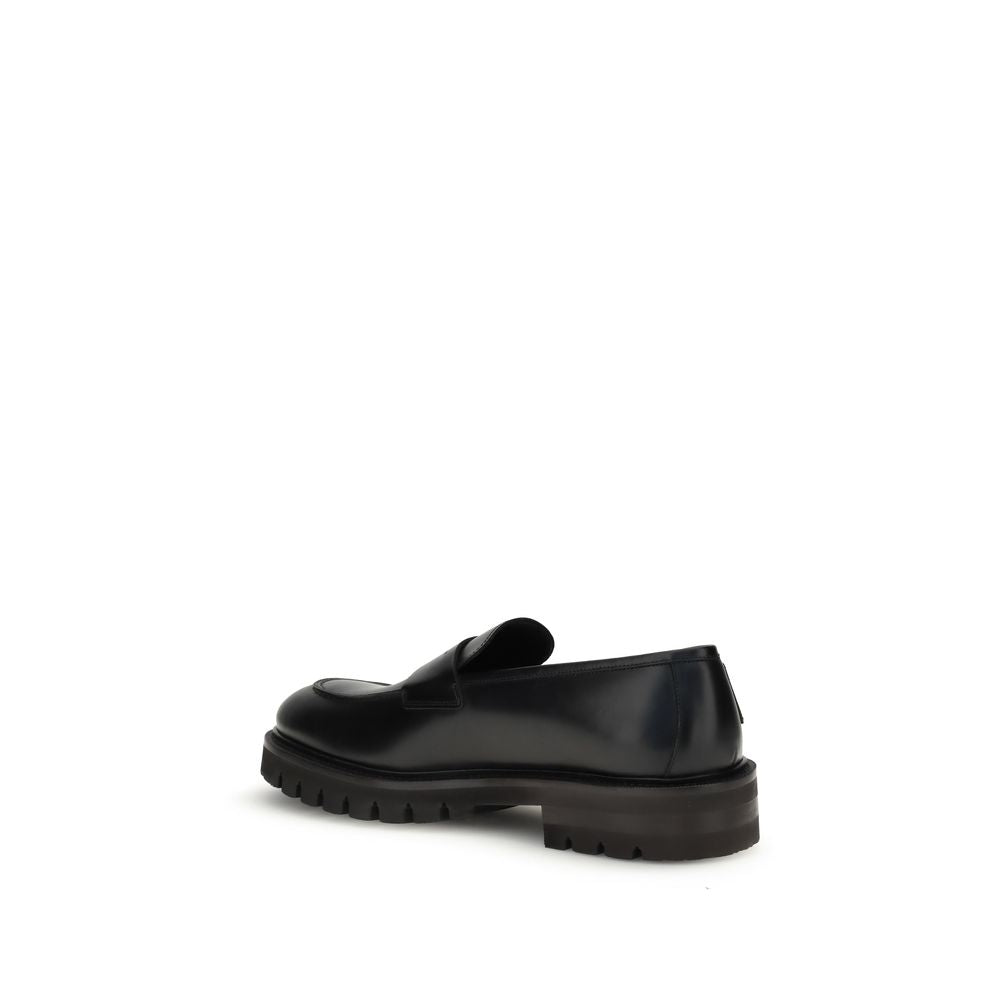 Black Rubber Slip-On Loafers - ventzia