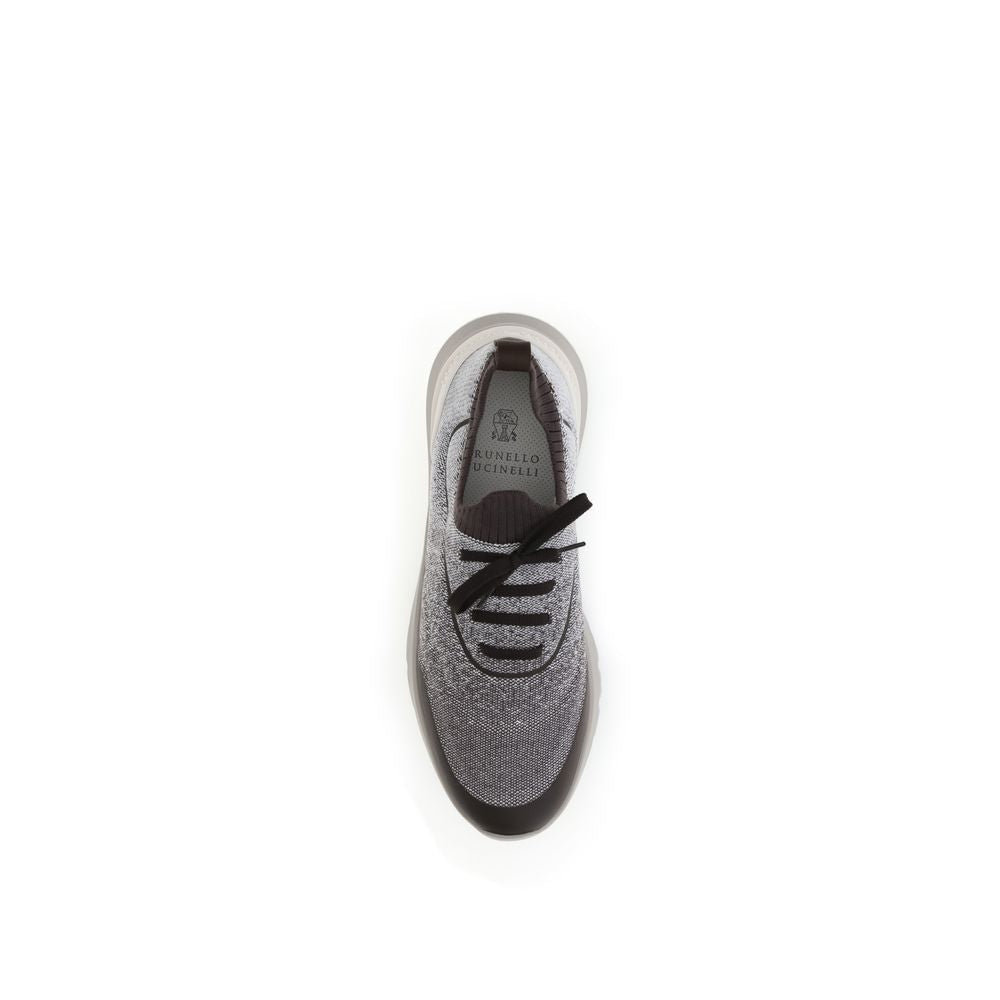 Gray Cotton Athletic Sneakers
