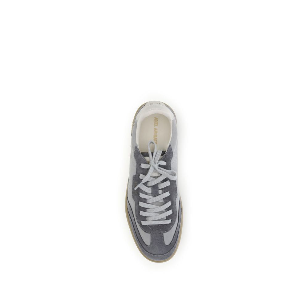 Gray Leather Low Top Sneakers