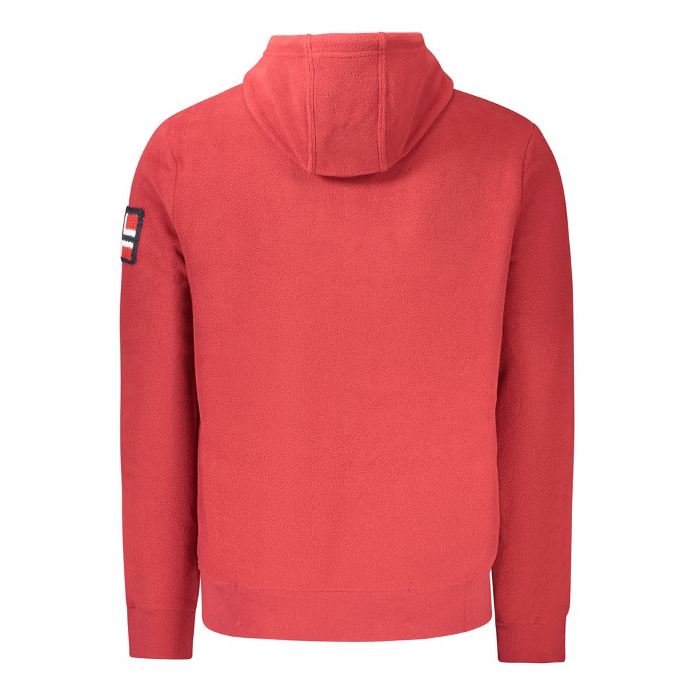 Red Polyester Men's Hooded Sweatshirt - ventzia