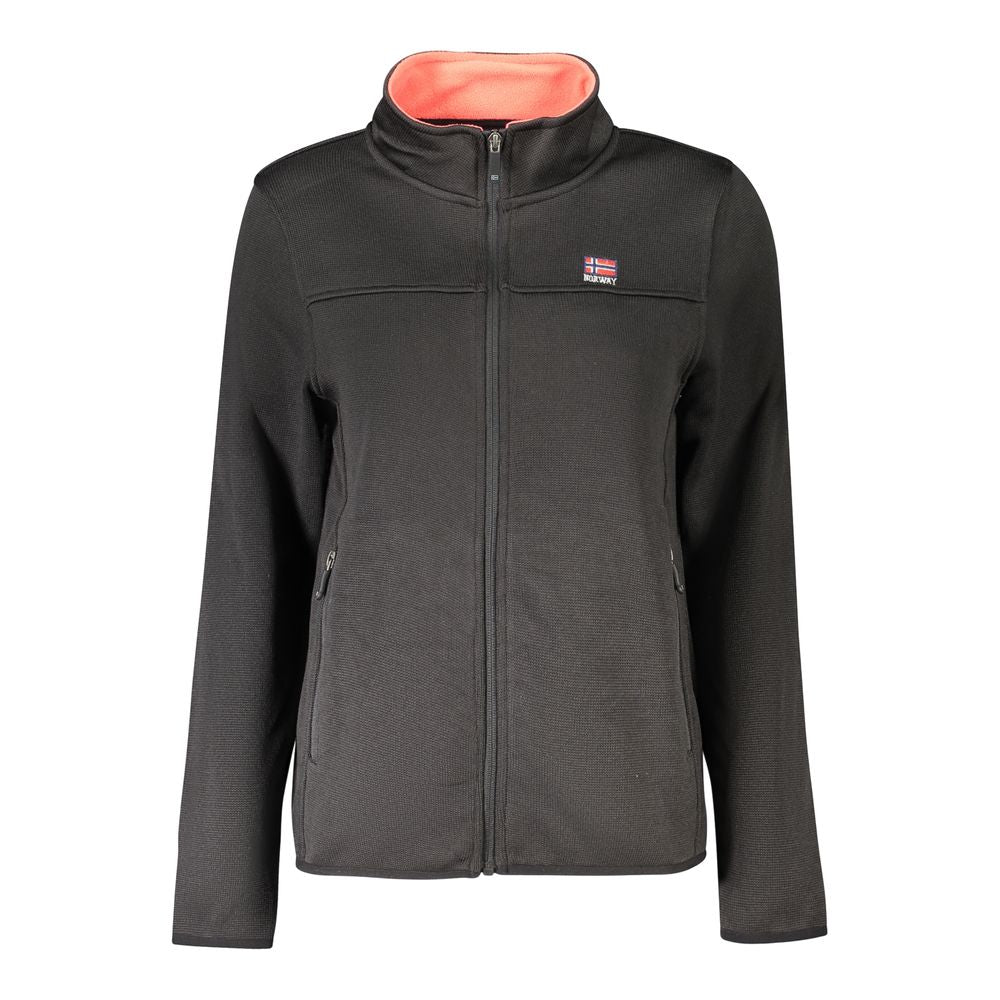 Black Polyester Women Sweatshirt - ventzia