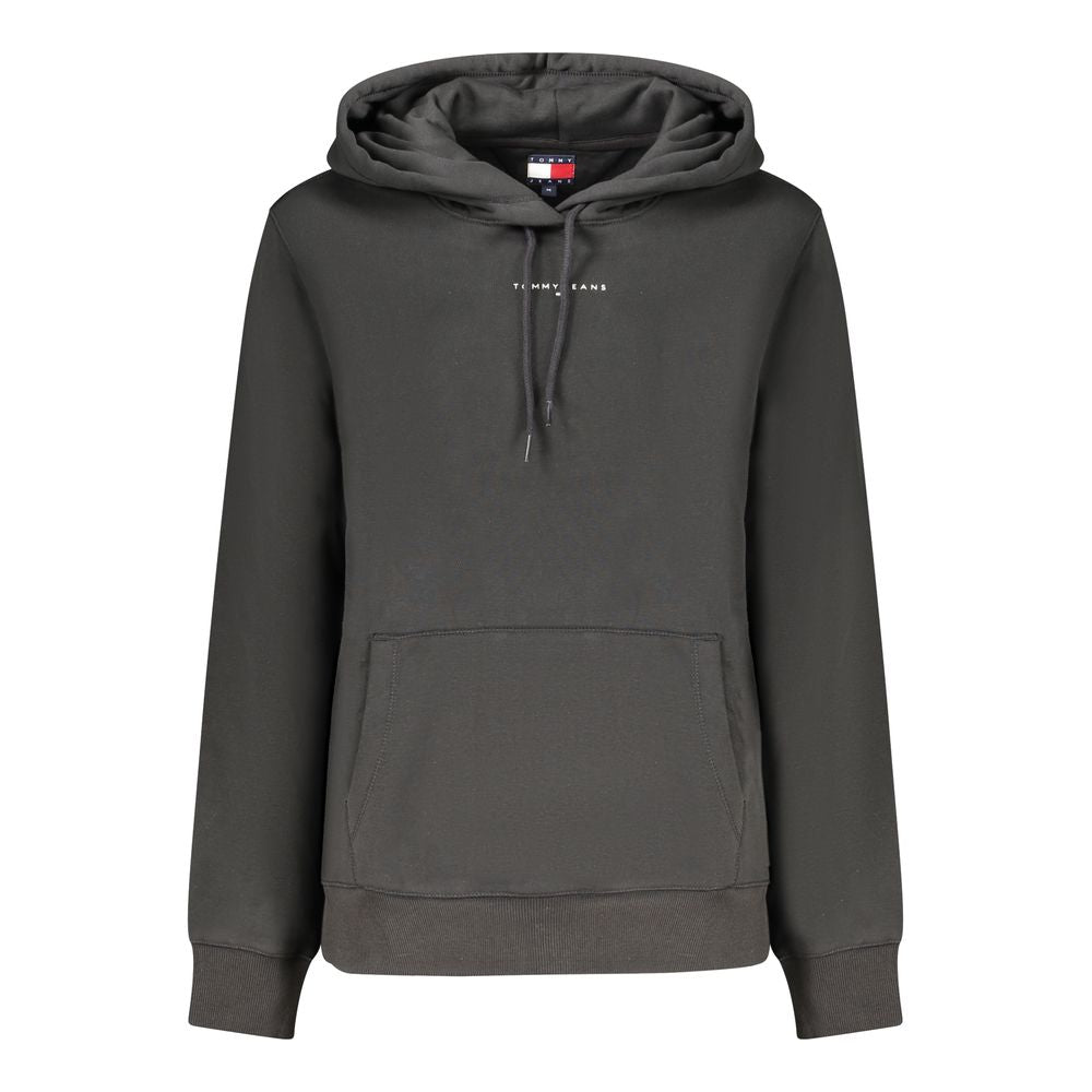 Black Cotton Women's Sweatshirt Hoodie - ventzia