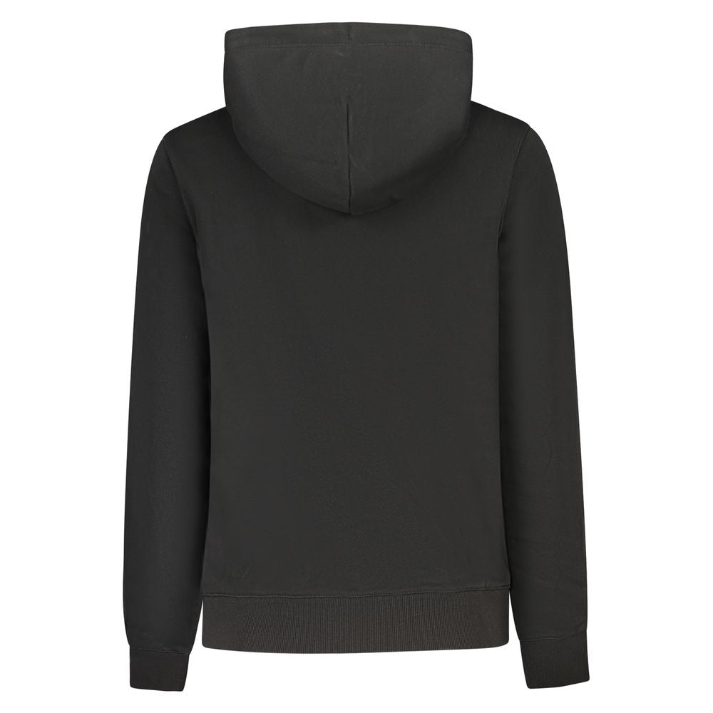 Black Cotton Women's Sweatshirt Hoodie - ventzia
