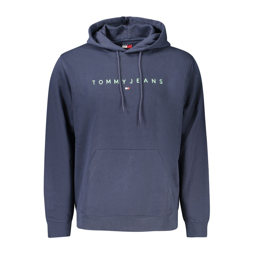 Blue Cotton Men's Hoodie Sweatshirt - ventzia