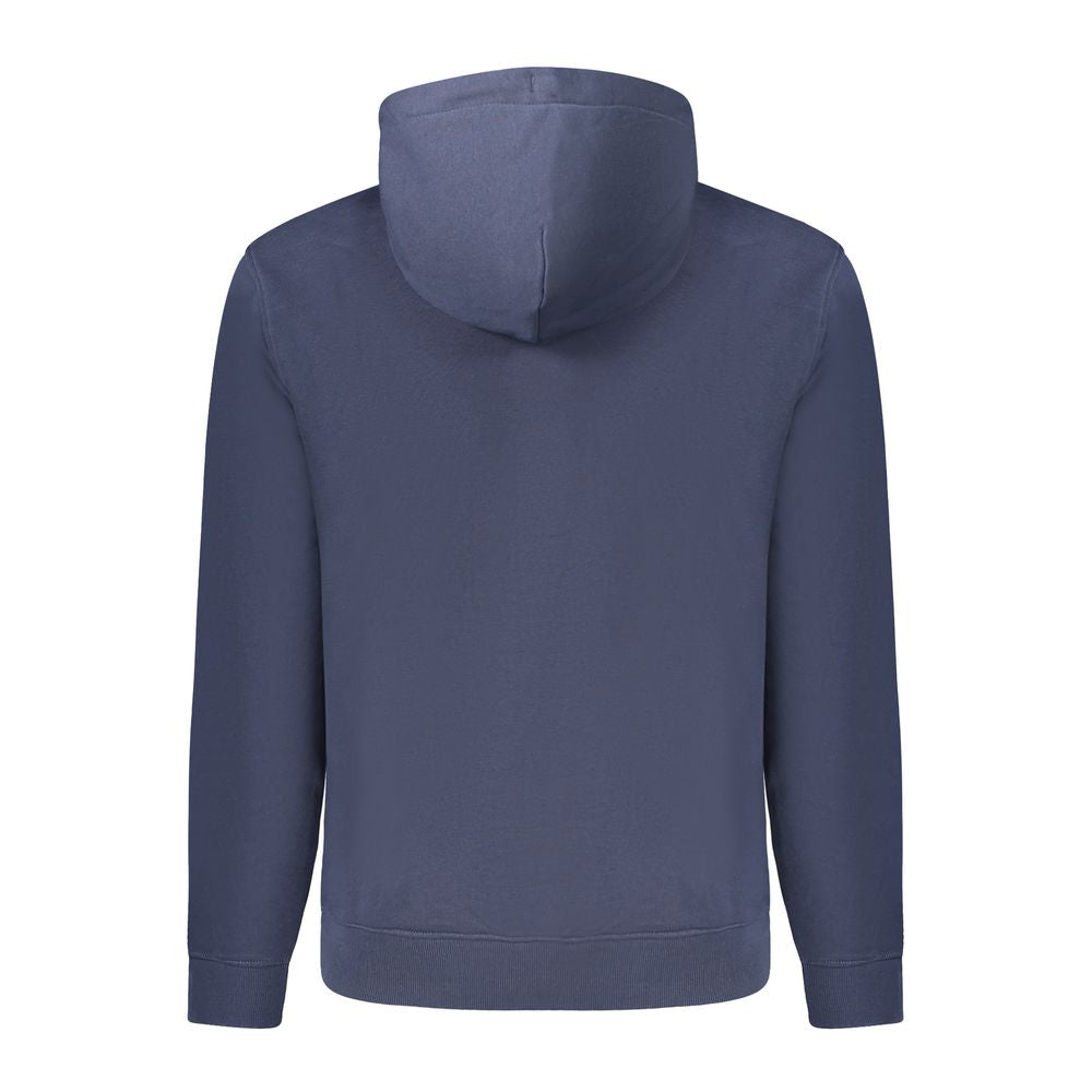Blue Cotton Men's Hoodie Sweatshirt - ventzia