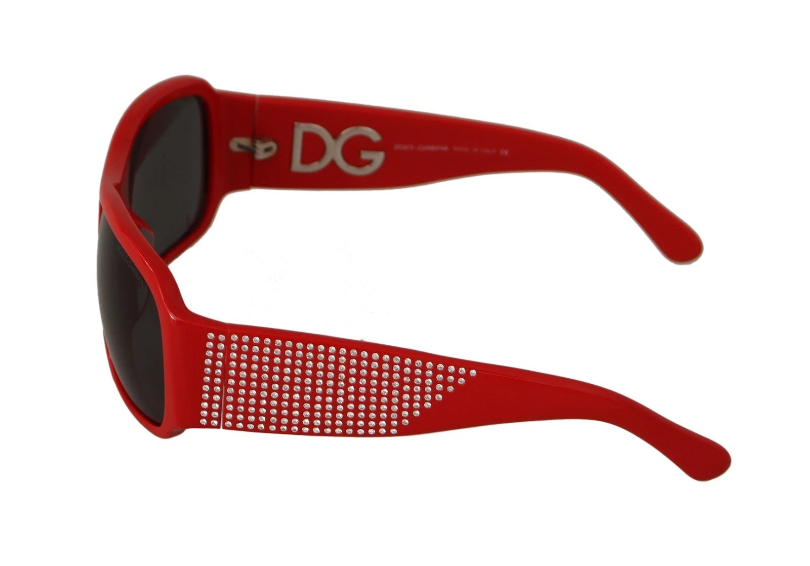 DG4027 Red Crystal Black Lens Shades Sunglasses - ventzia