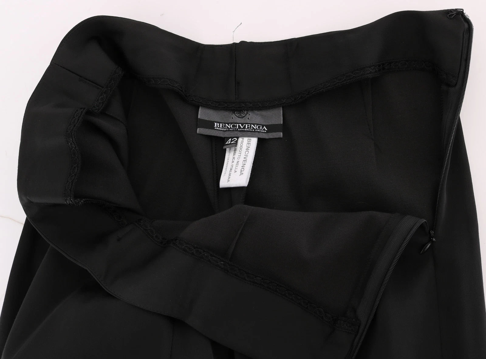 Black Stretch Straight Fit Dress Trousers Pants - ventzia