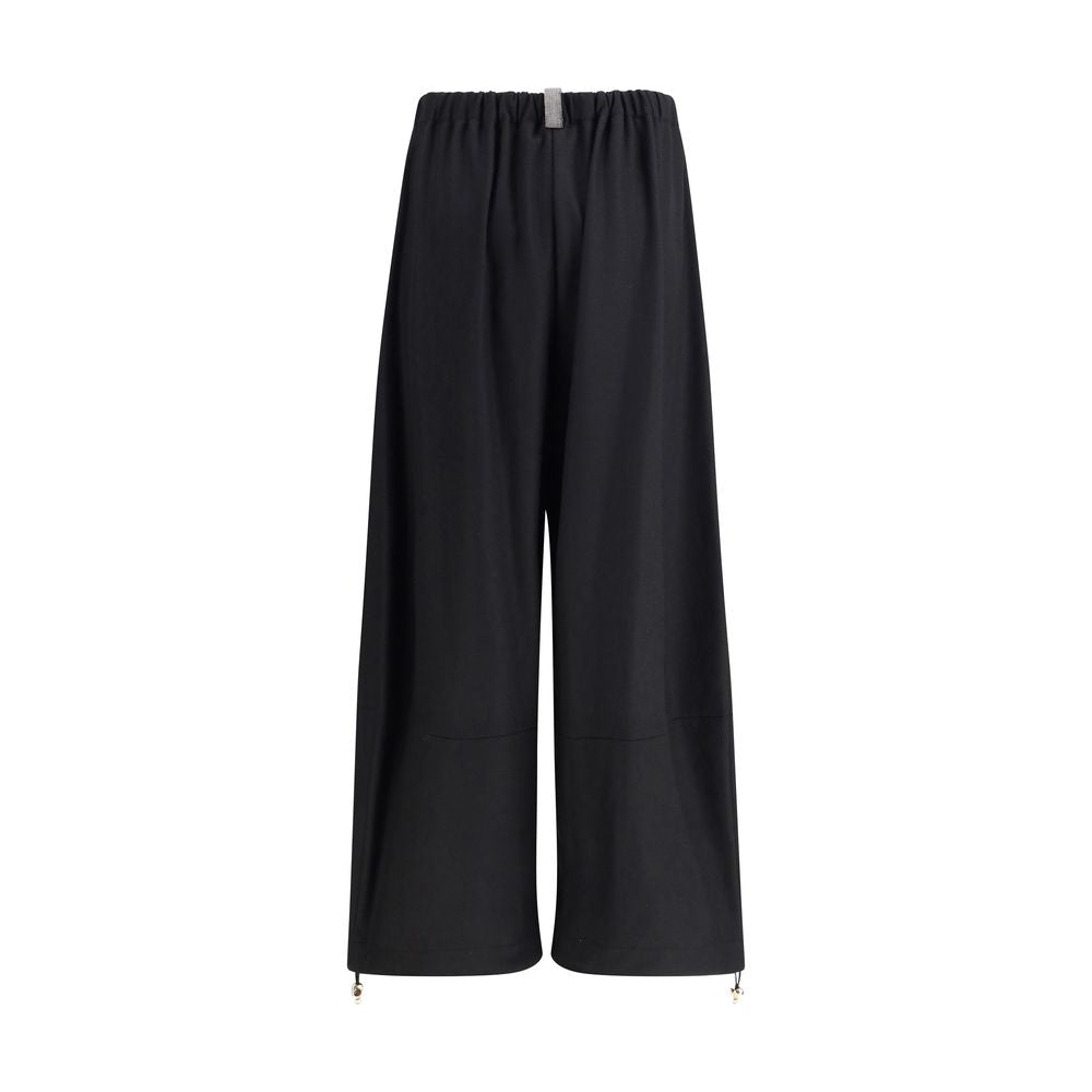 Black Fleece Wool Casual Pants - ventzia
