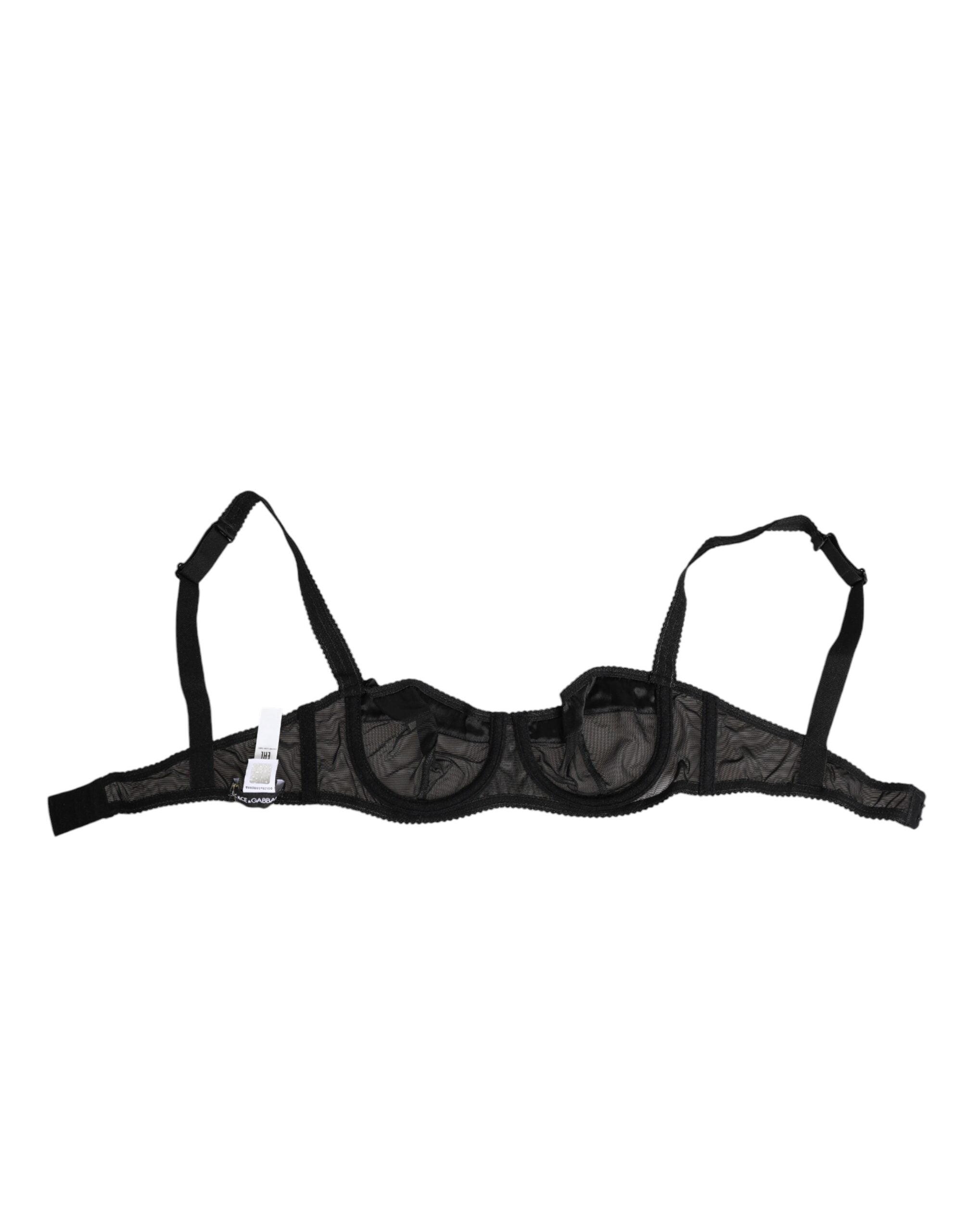 Black Sheer Mesh Underwire Bra Underwear - ventzia