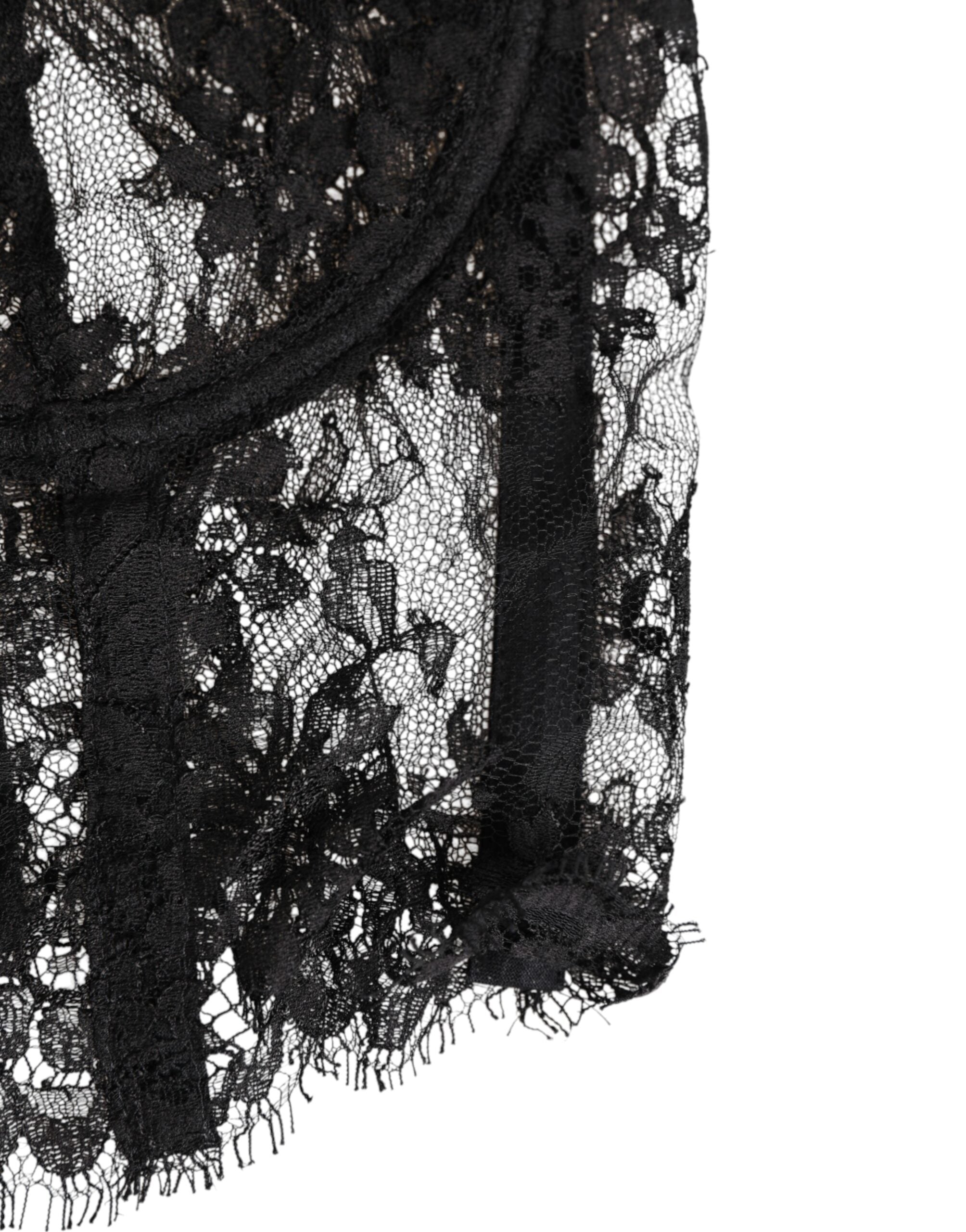 Black Floral Lace Bustier Bralette Top Underwear - ventzia