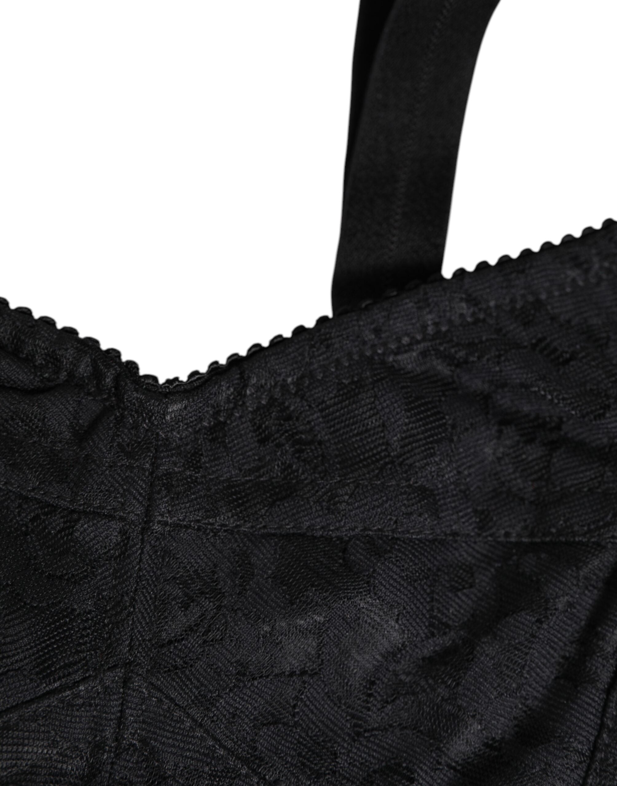 Black Stretch Nylon Bustier Bra Underwear