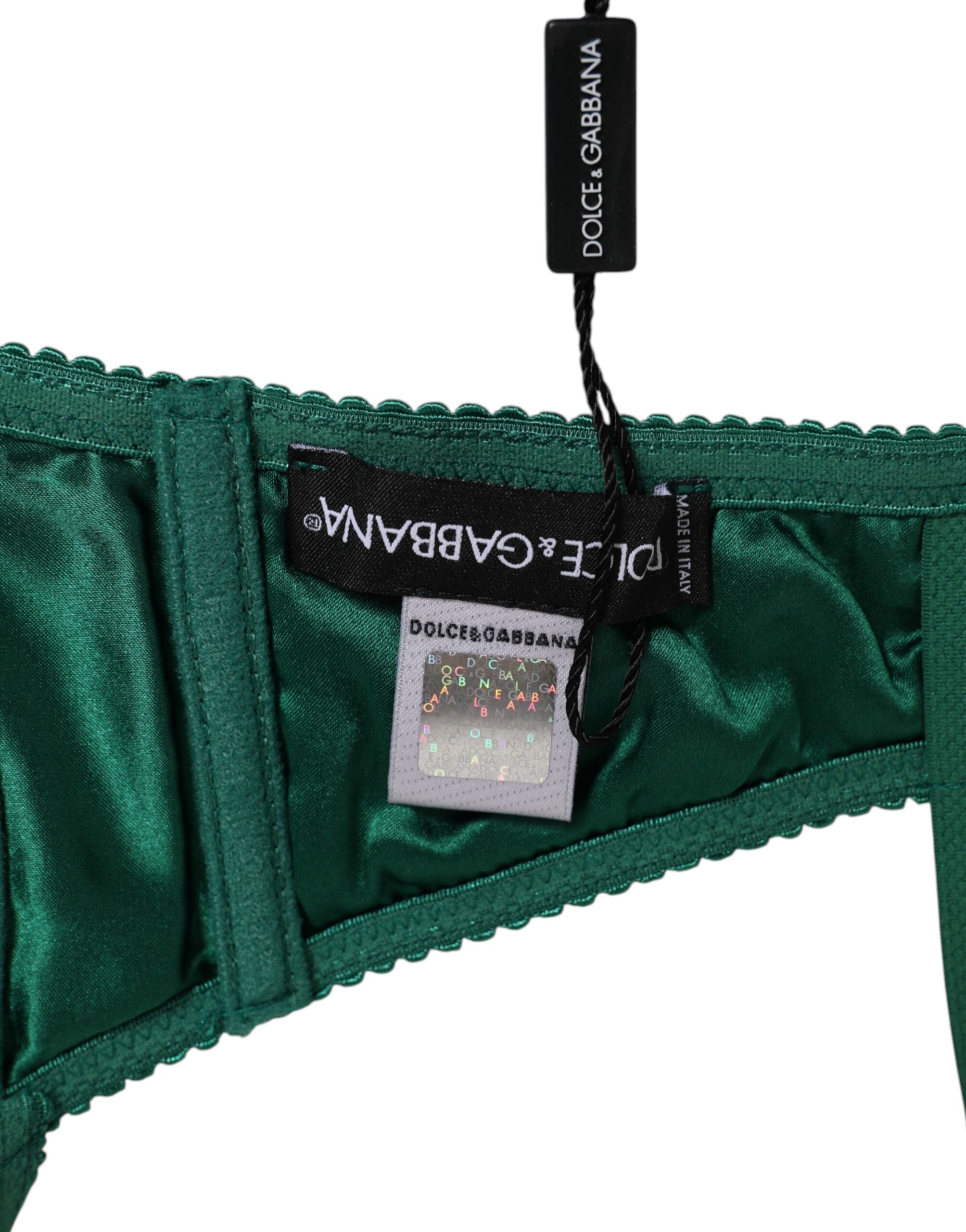 Green Satin Semi-Padded Underwire Musk Underwear - ventzia