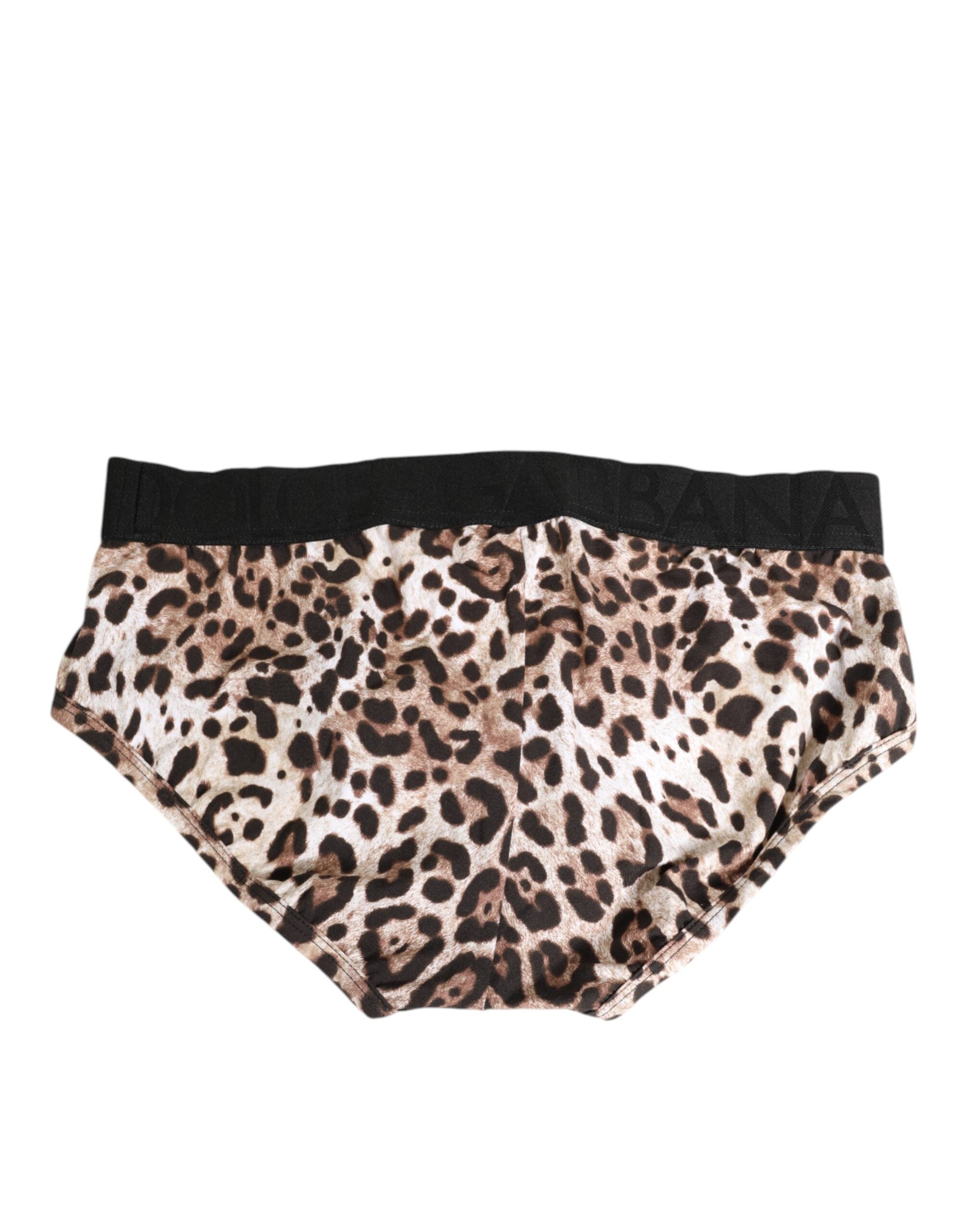 Leopard Print Black Waistband Cotton Underwear - ventzia